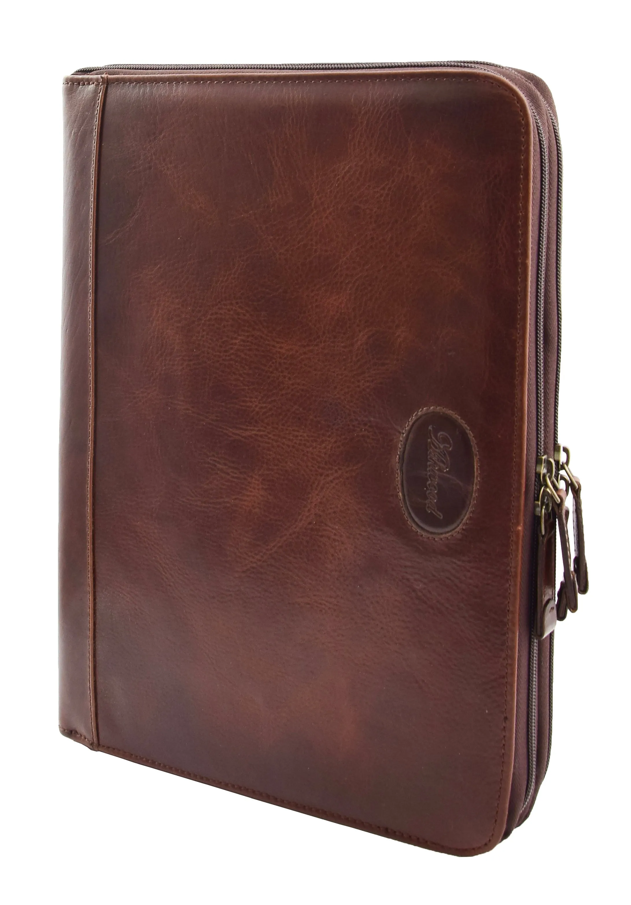 DR293 Real Leather Portfolio Case A4 Document Holder Brown