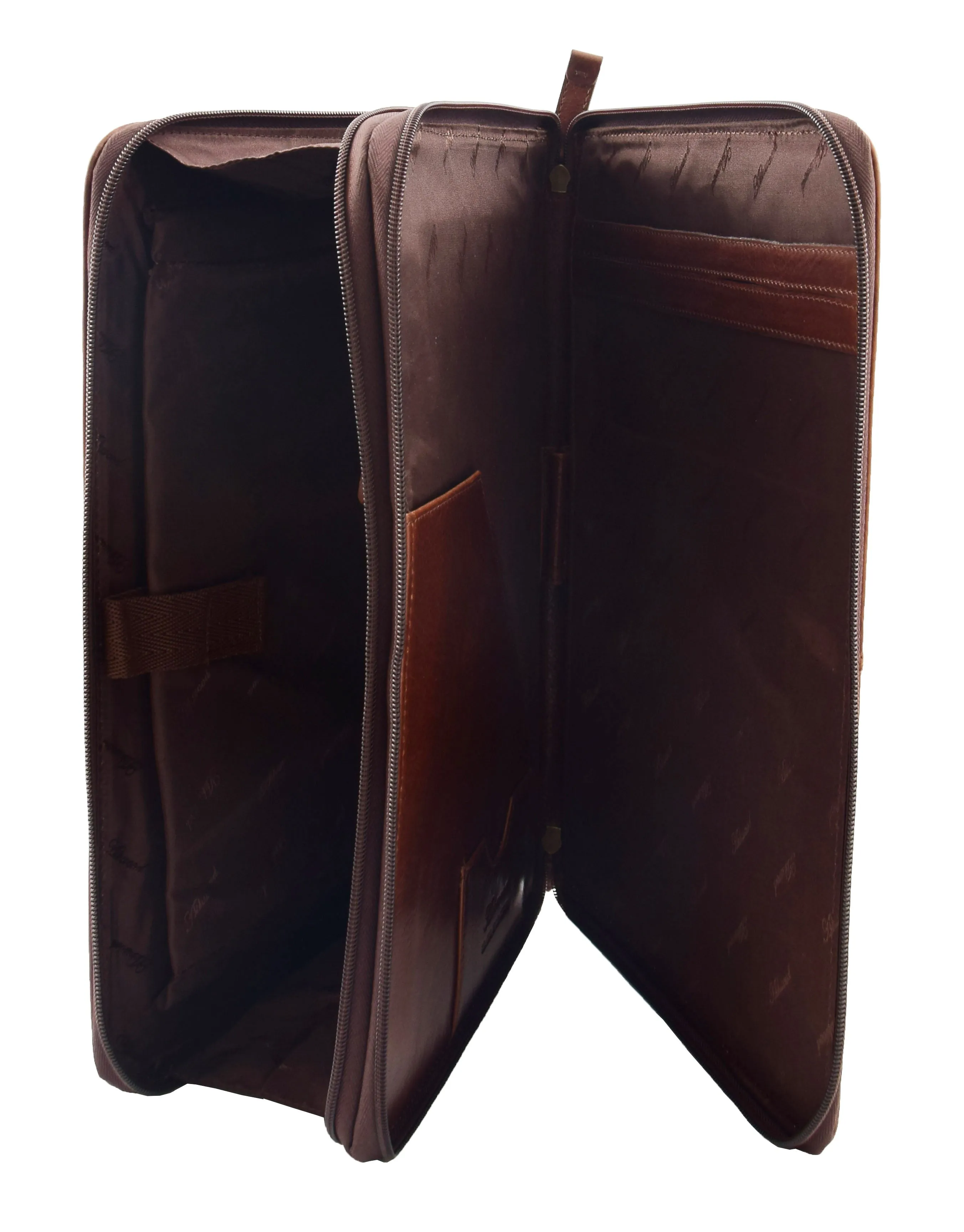 DR293 Real Leather Portfolio Case A4 Document Holder Brown