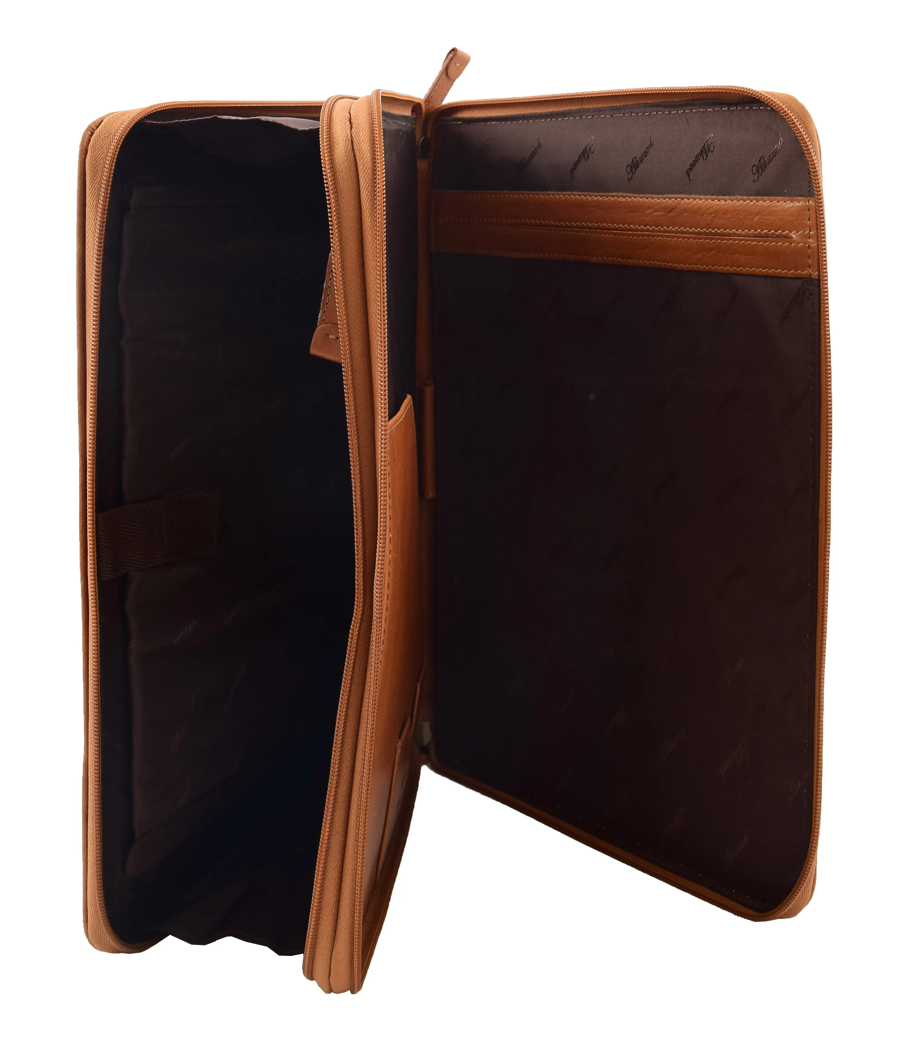 DR293 Real Leather Portfolio Case A4 Document Holder Brown
