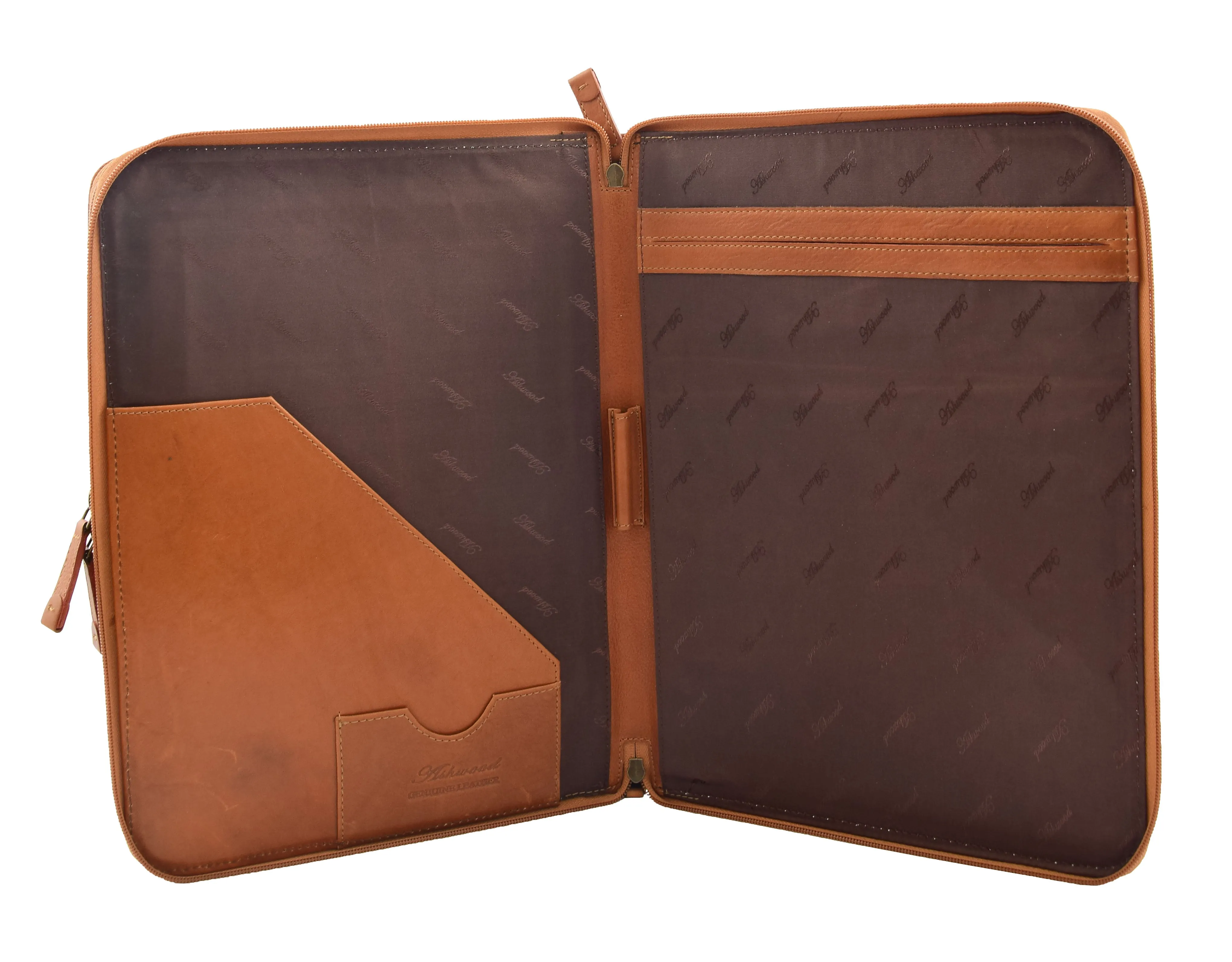 DR293 Real Leather Portfolio Case A4 Document Holder Tan