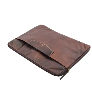 DR463 Real Leather Portfolio Case A4 Documents Clutch Brown