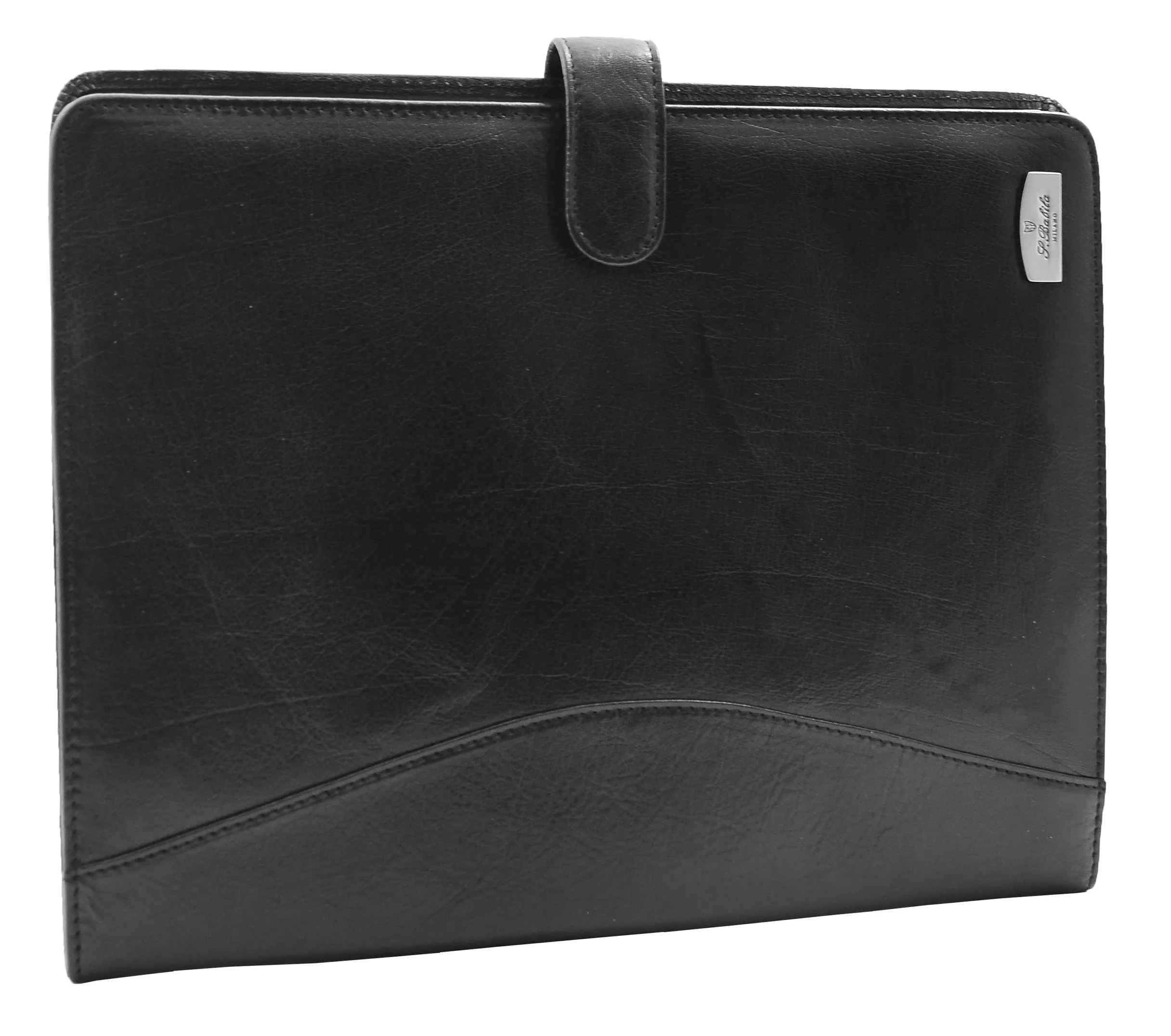 DR481 Genuine Leather Portfolio Case A4 Size Black