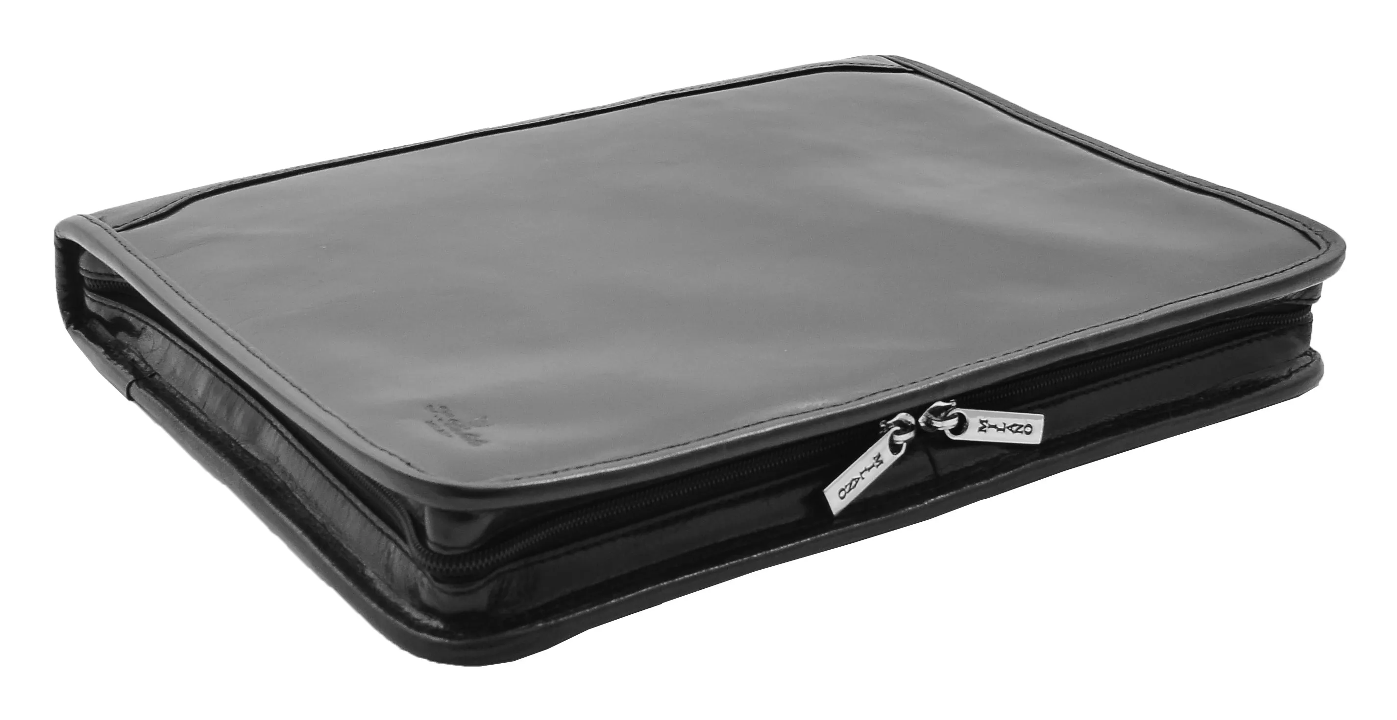 DR482 Real Leather Portfolio Ring Binder Case Black