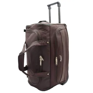 DR487 Lightweight Mid Size Holdall With Wheels Brown