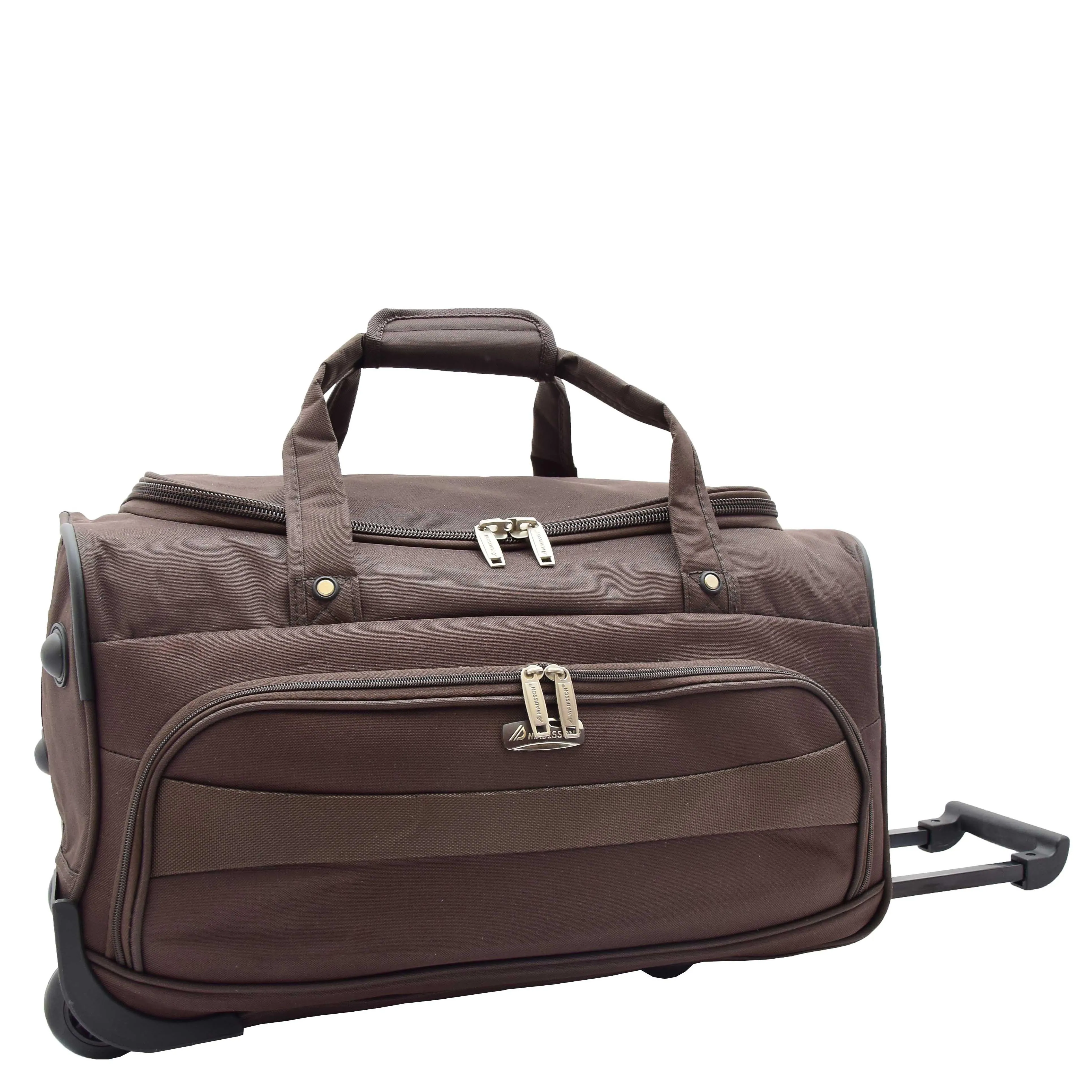 DR487 Lightweight Mid Size Holdall With Wheels Brown