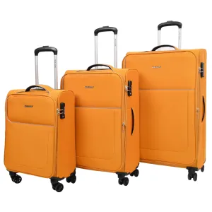 DR499 Lightweight Four Wheel Soft Luggage Suitcase TSA Lock Yellow