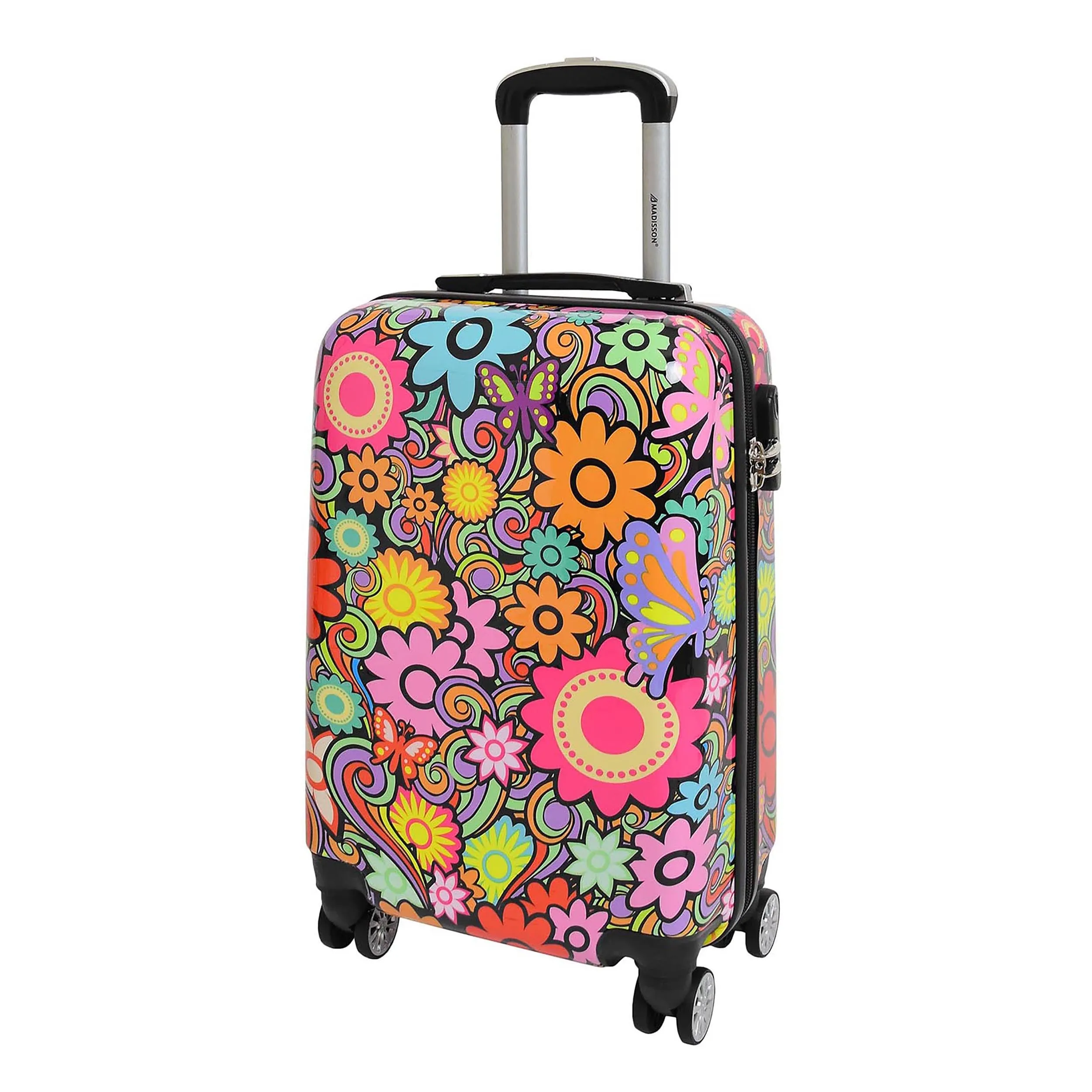 DR519 Hard Shell Luggage Suitcase With Four Wheels Flower Print