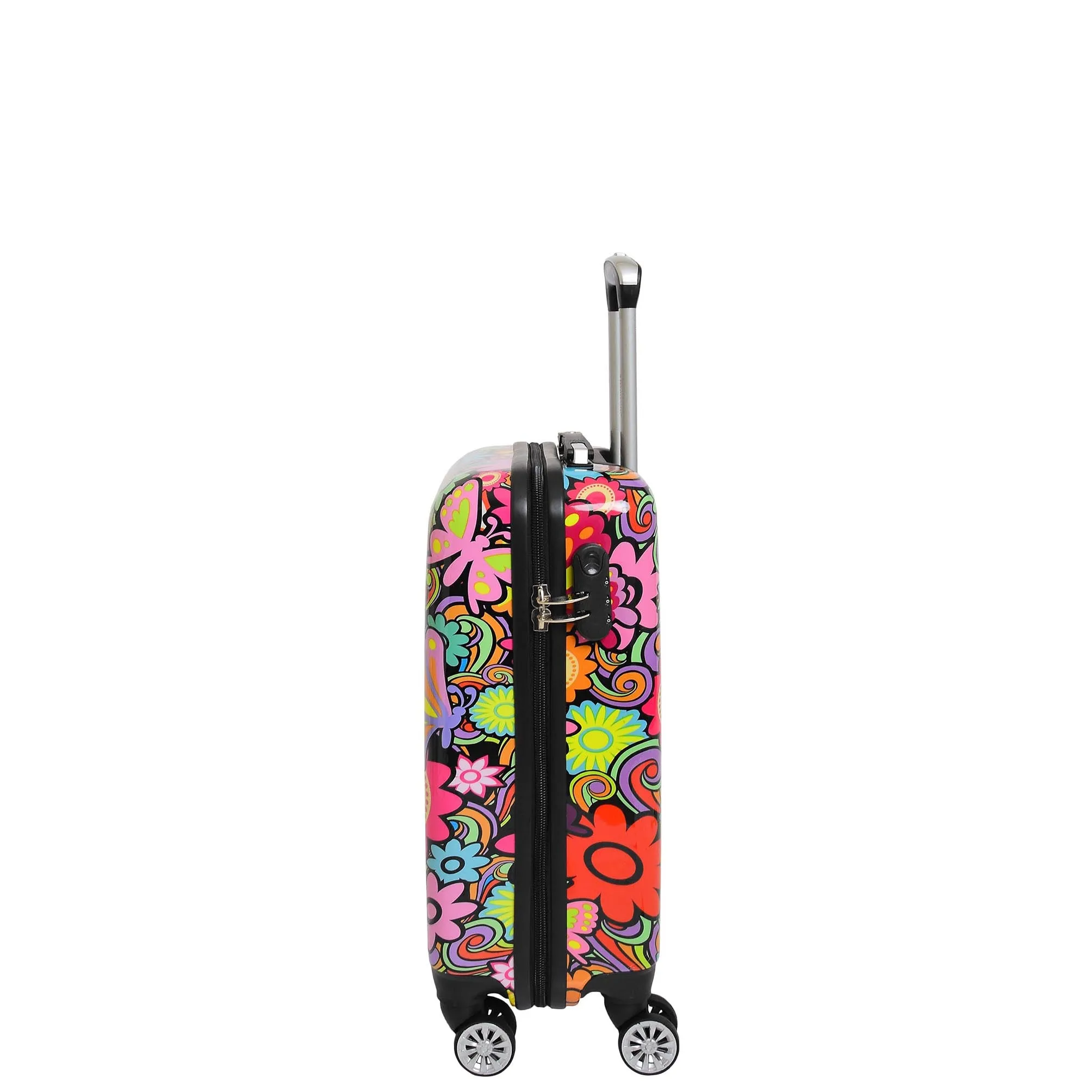 DR519 Hard Shell Luggage Suitcase With Four Wheels Flower Print