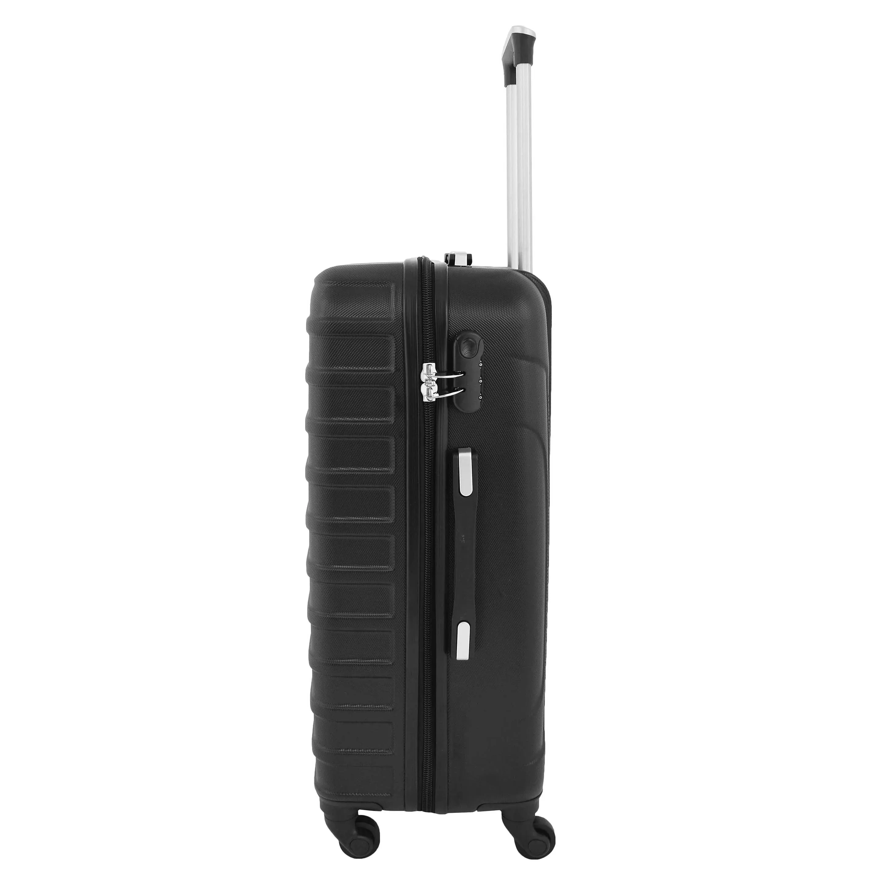 DR538 Digit Lock Hard Shell Four Wheel Luggage Black