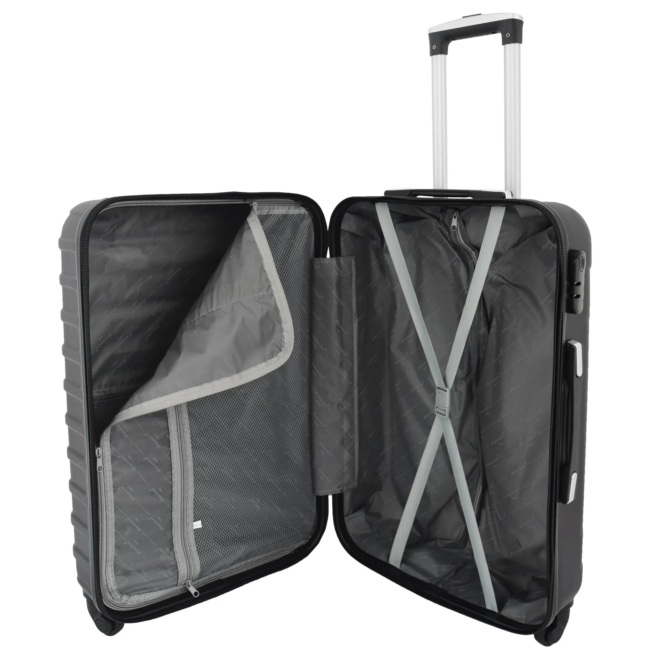 DR538 Digit Lock Hard Shell Four Wheel Luggage Black