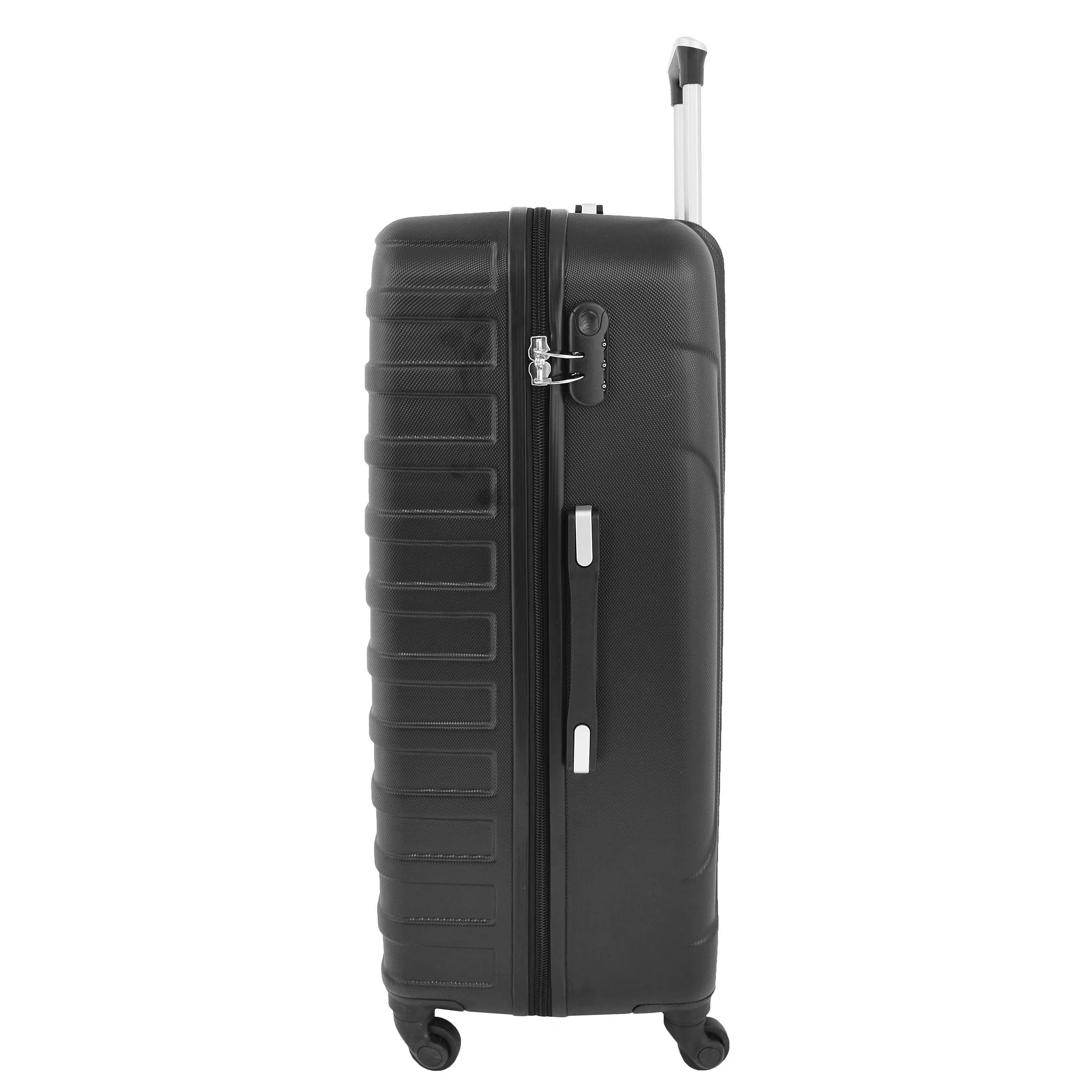 DR538 Digit Lock Hard Shell Four Wheel Luggage Black