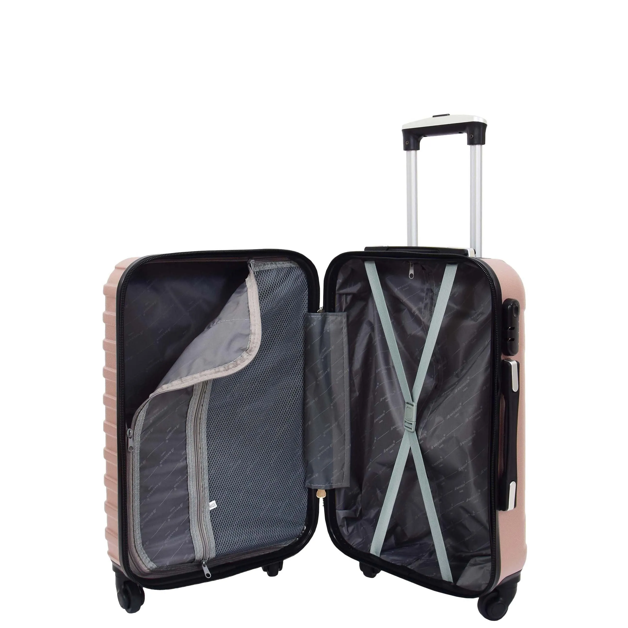 DR538 Digit Lock Hard Shell Four Wheel Luggage Rose Gold