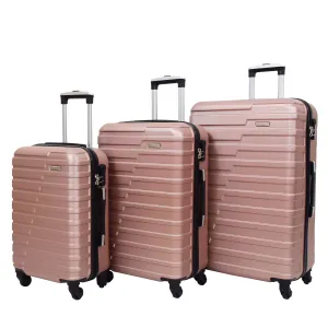 DR538 Digit Lock Hard Shell Four Wheel Luggage Rose Gold