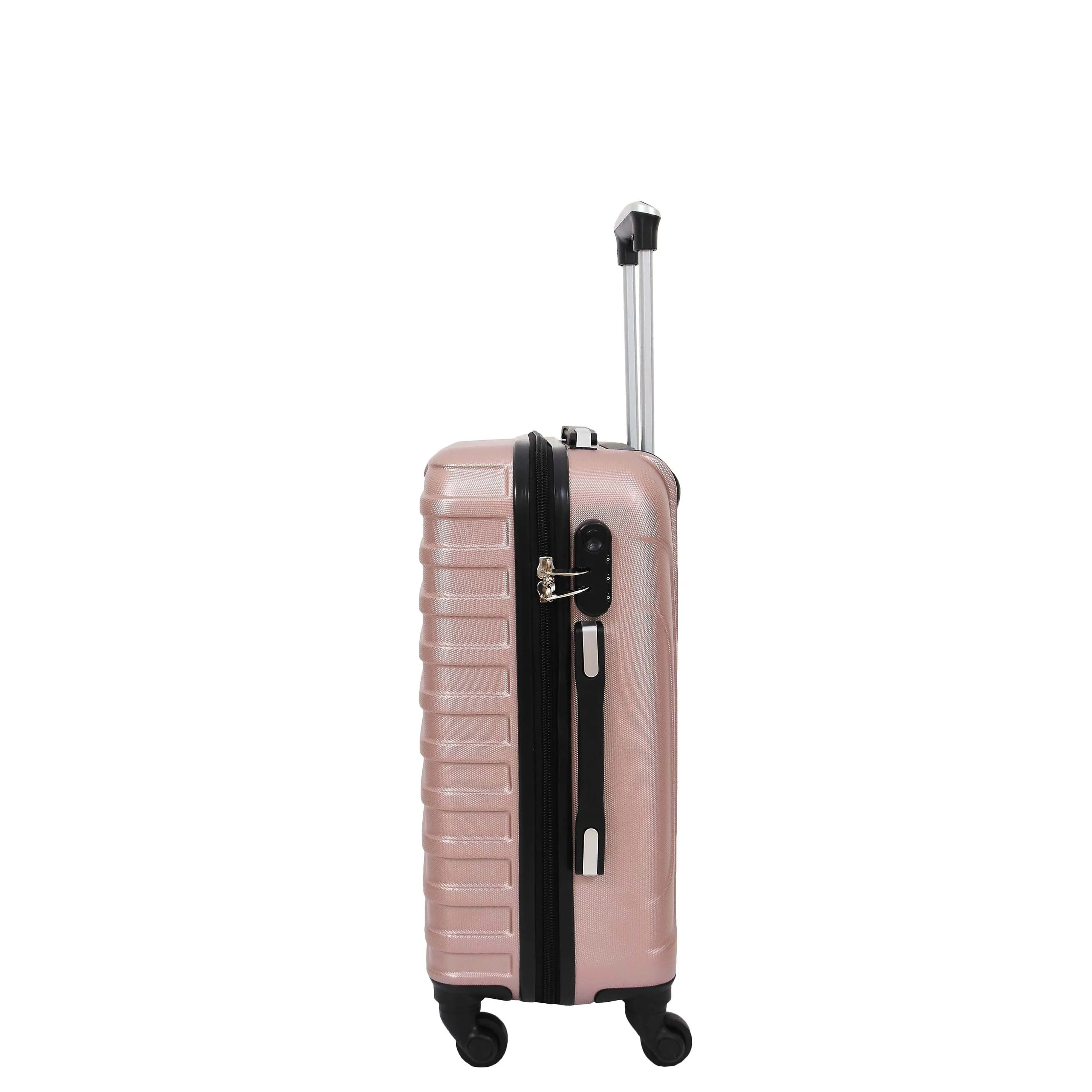DR538 Digit Lock Hard Shell Four Wheel Luggage Rose Gold