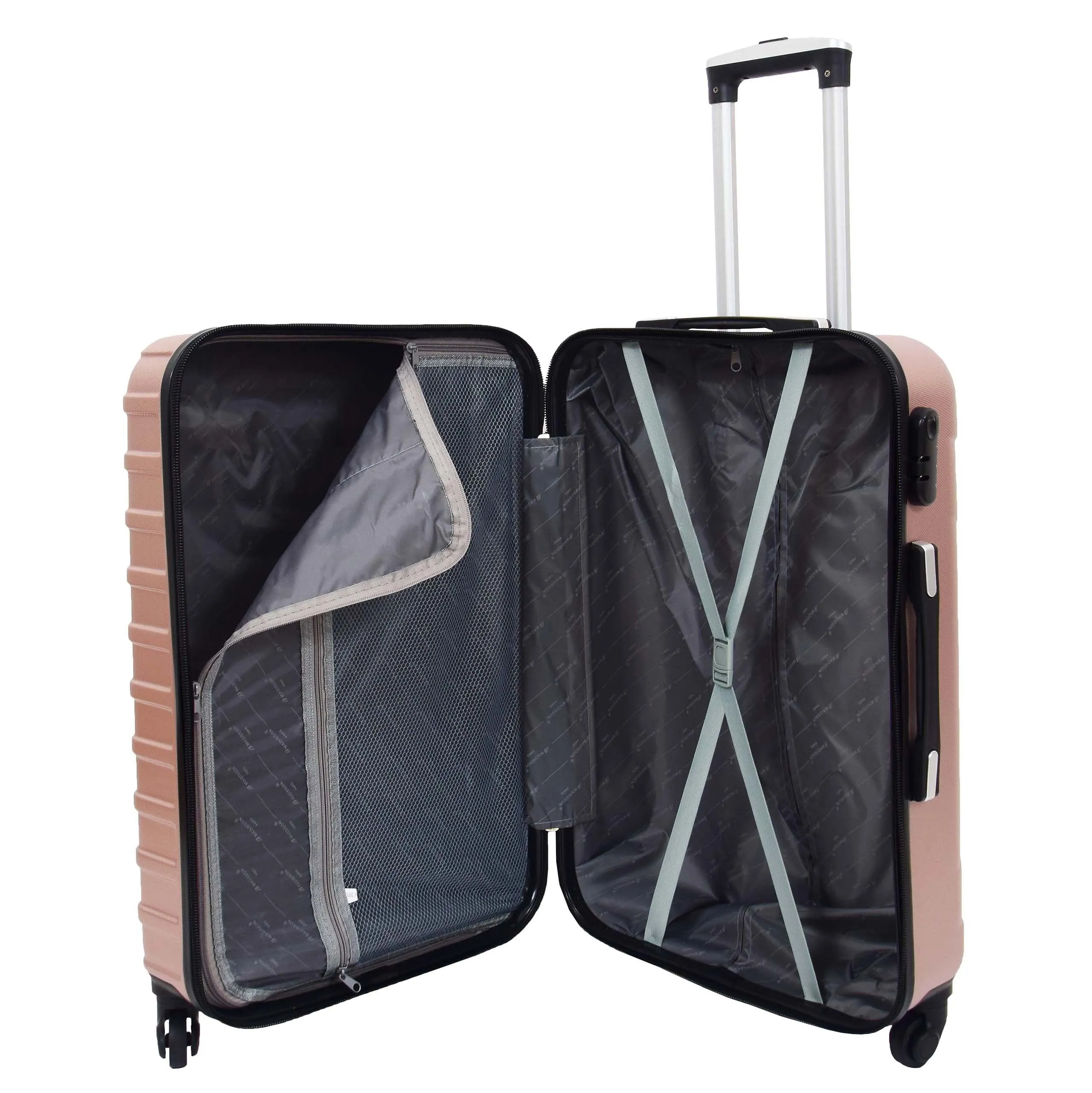 DR538 Digit Lock Hard Shell Four Wheel Luggage Rose Gold