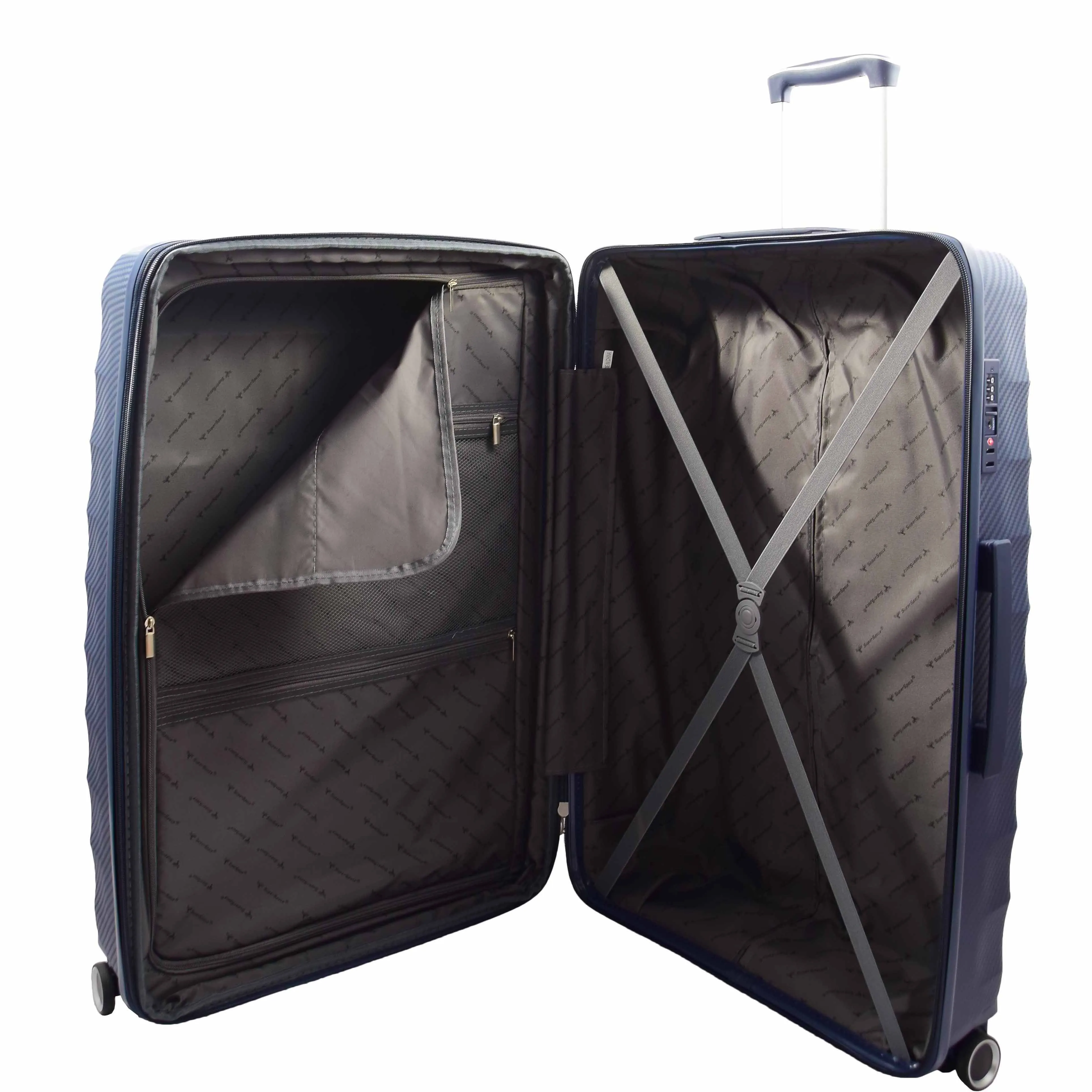DR541 Expandable ABS Luggage With 8 Wheels Navy