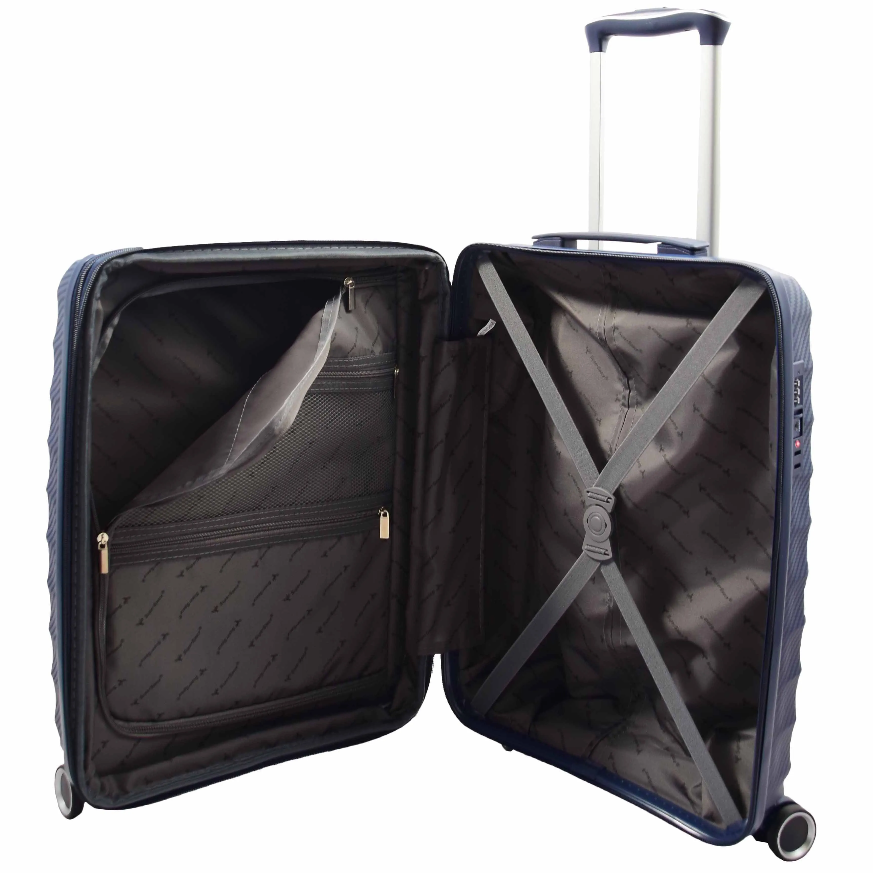 DR541 Expandable ABS Luggage With 8 Wheels Navy