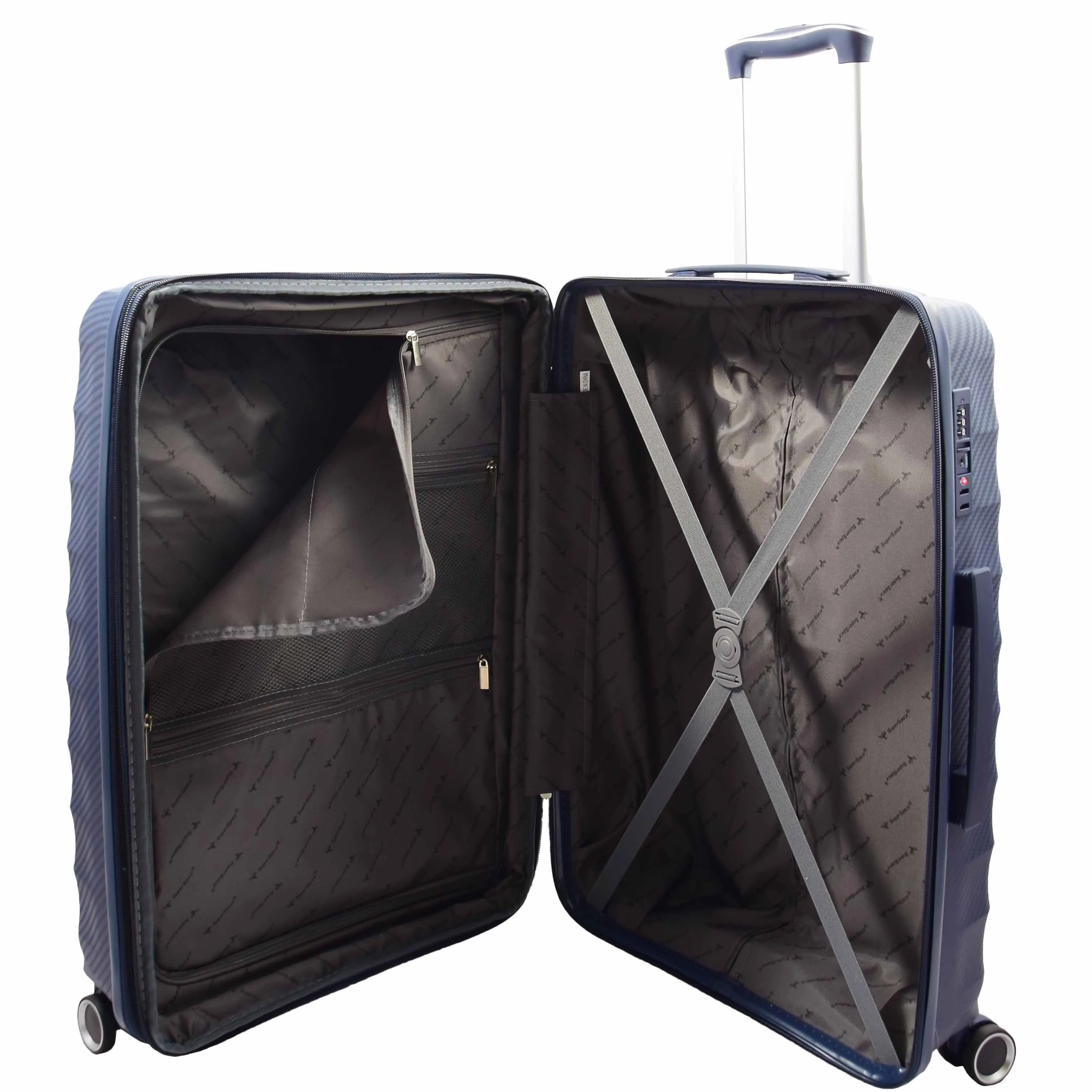 DR541 Expandable ABS Luggage With 8 Wheels Navy