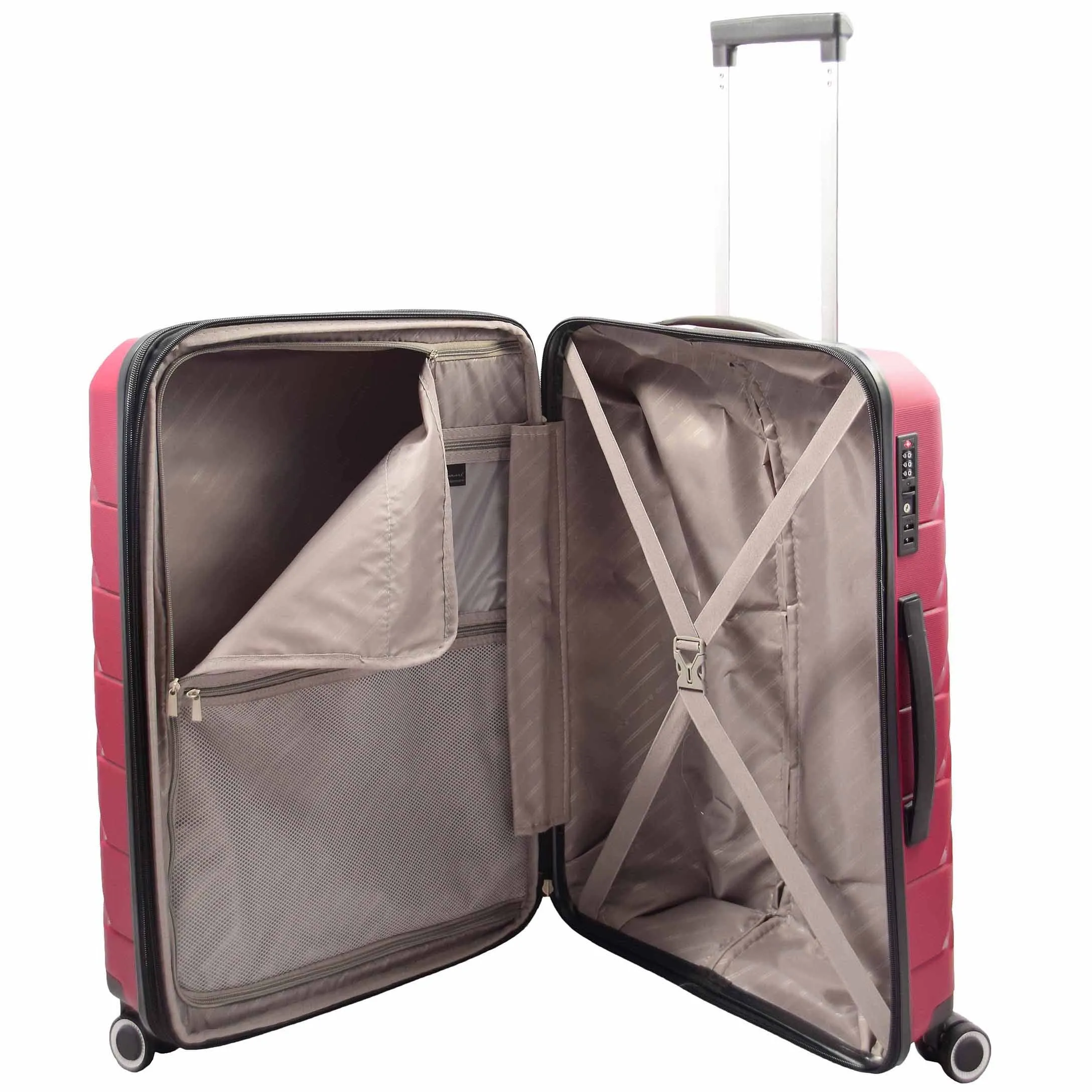 DR553 Expandable Hard Shell Luggage With 8 Spinner Wheels Burgundy