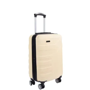 DR575 Expandable Hard Shell Cabin Luggage With Four Wheels Off White