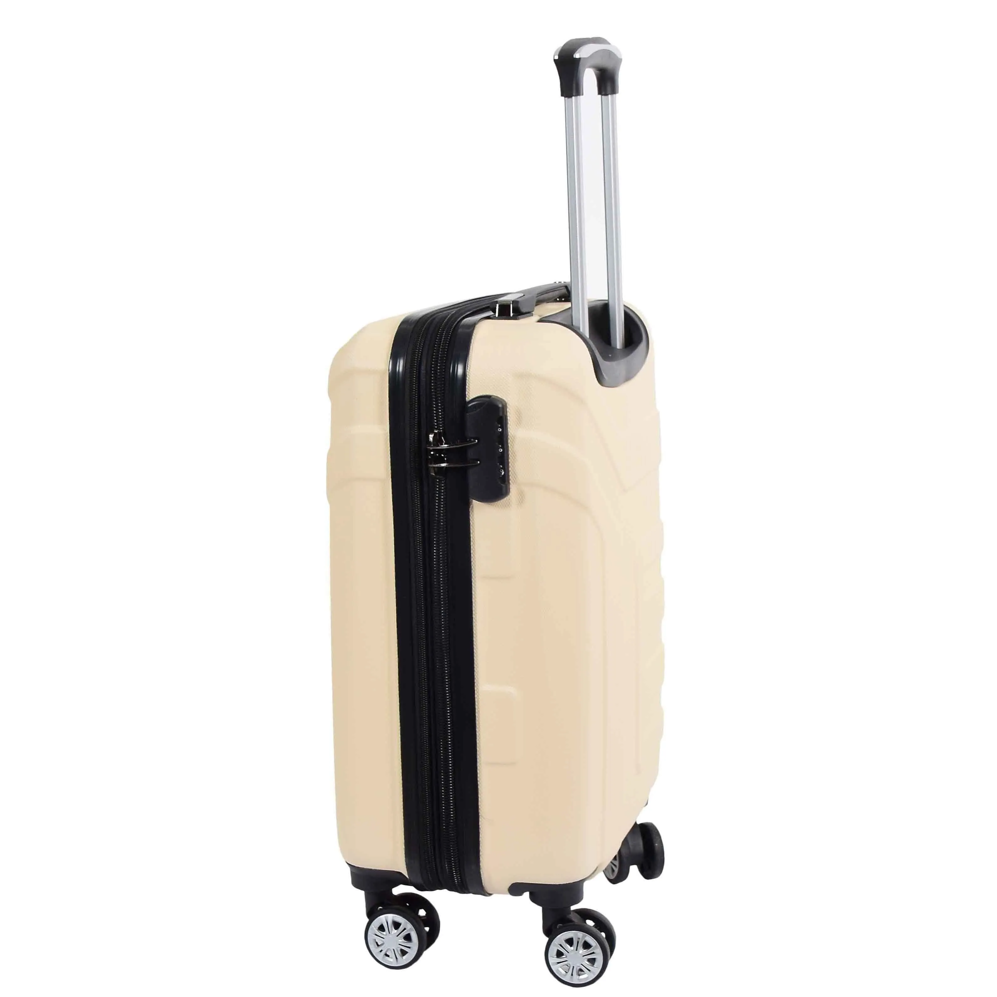 DR575 Expandable Hard Shell Cabin Luggage With Four Wheels Off White