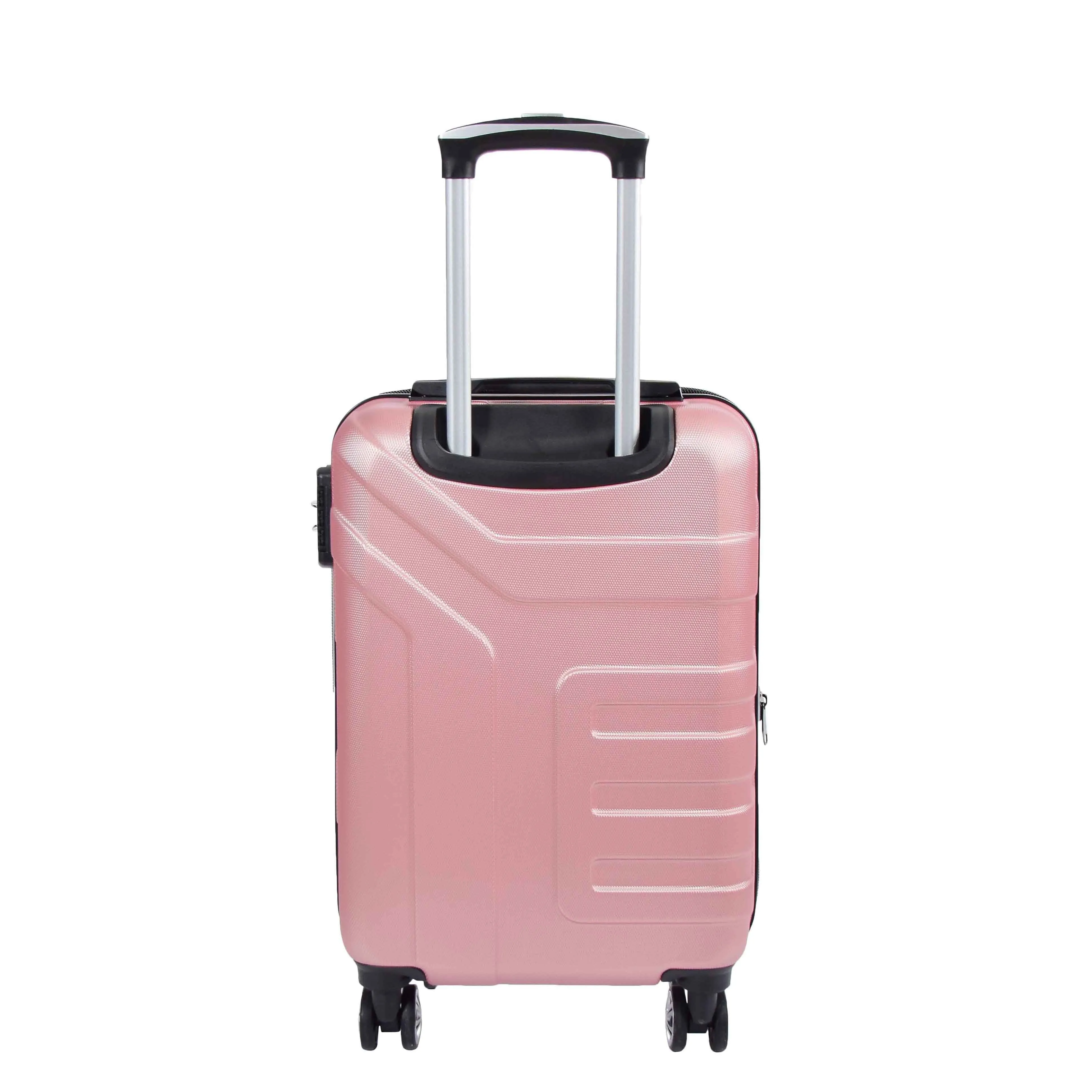 DR575 Expandable Hard Shell Cabin Luggage With Four Wheels Rose Gold