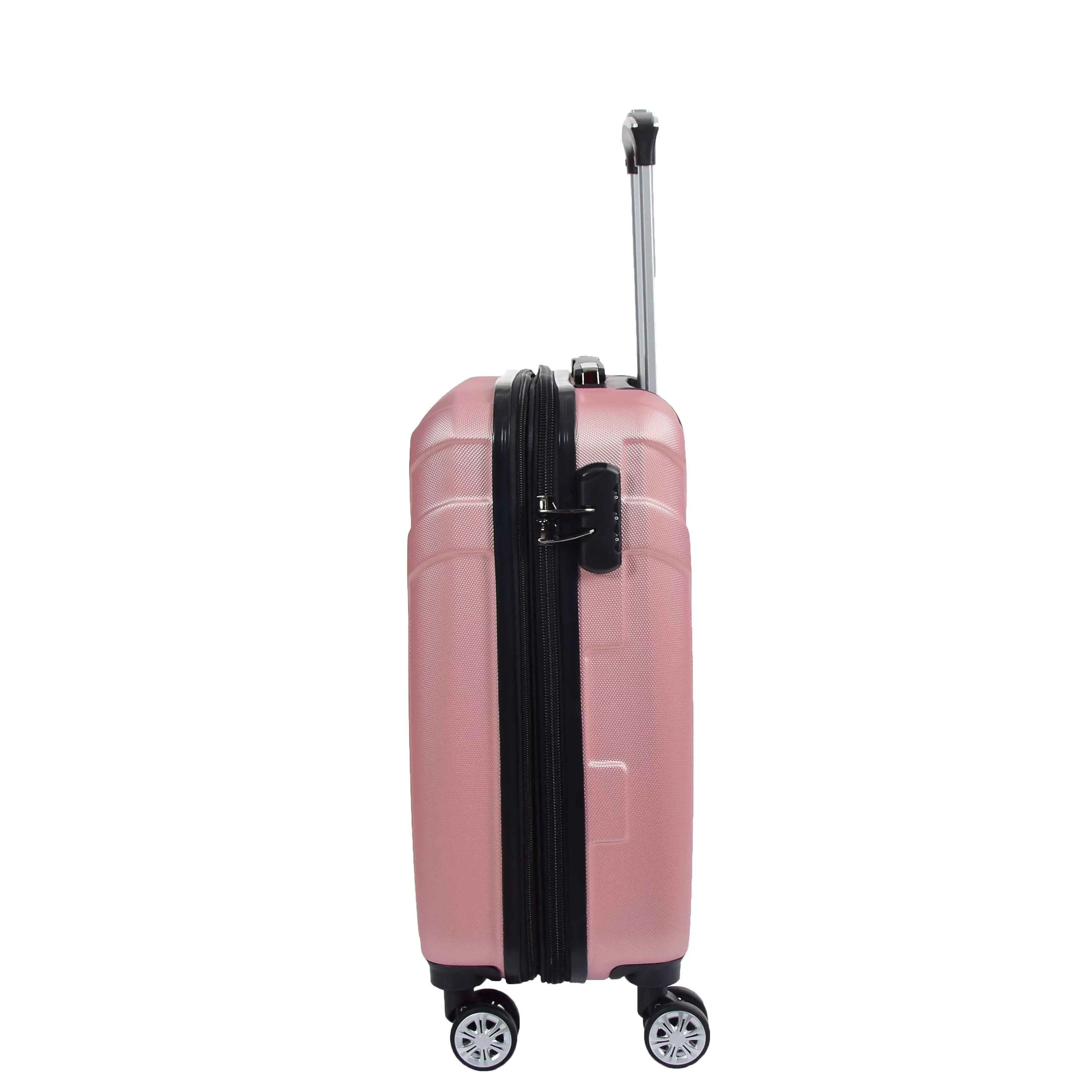 DR575 Expandable Hard Shell Cabin Luggage With Four Wheels Rose Gold