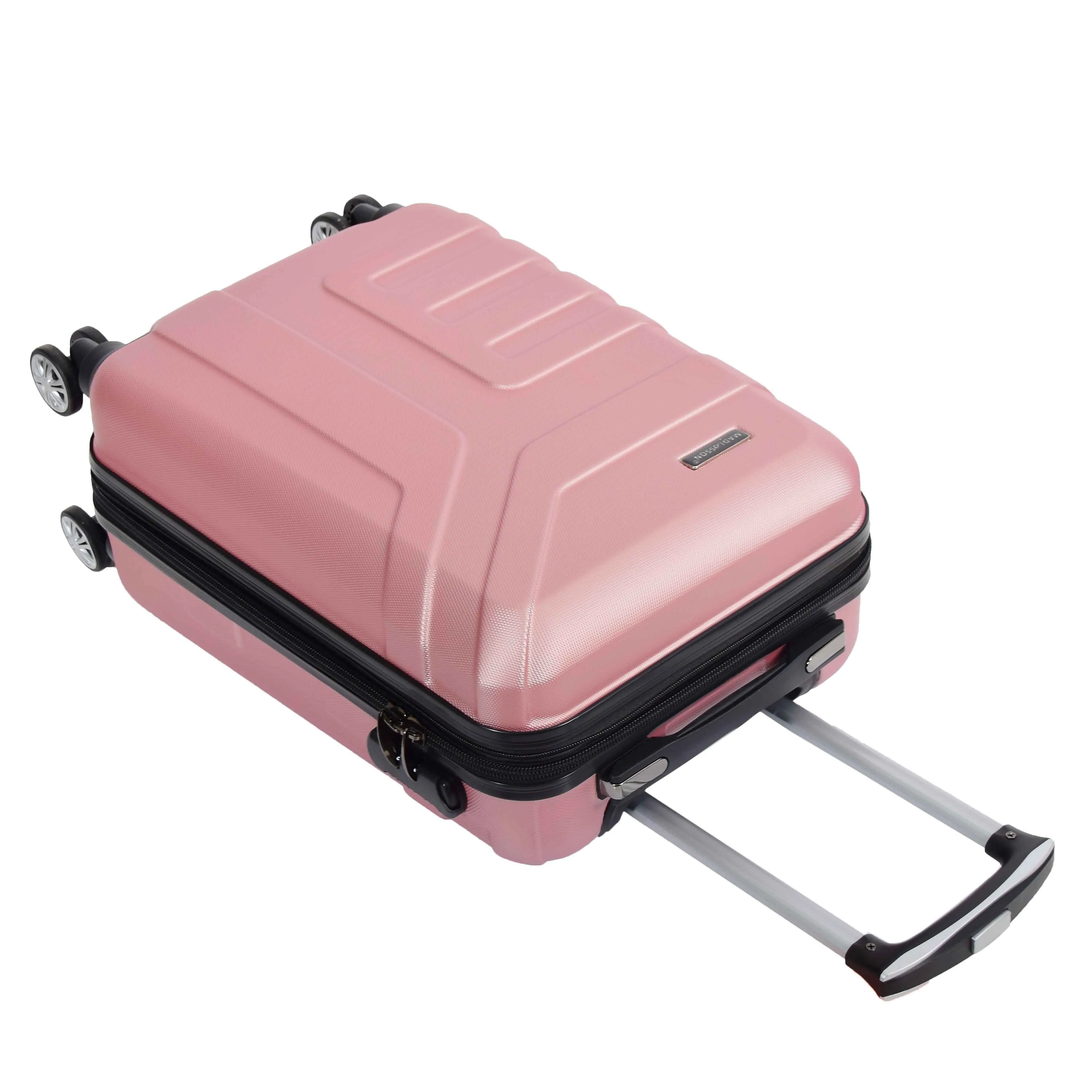 DR575 Expandable Hard Shell Cabin Luggage With Four Wheels Rose Gold