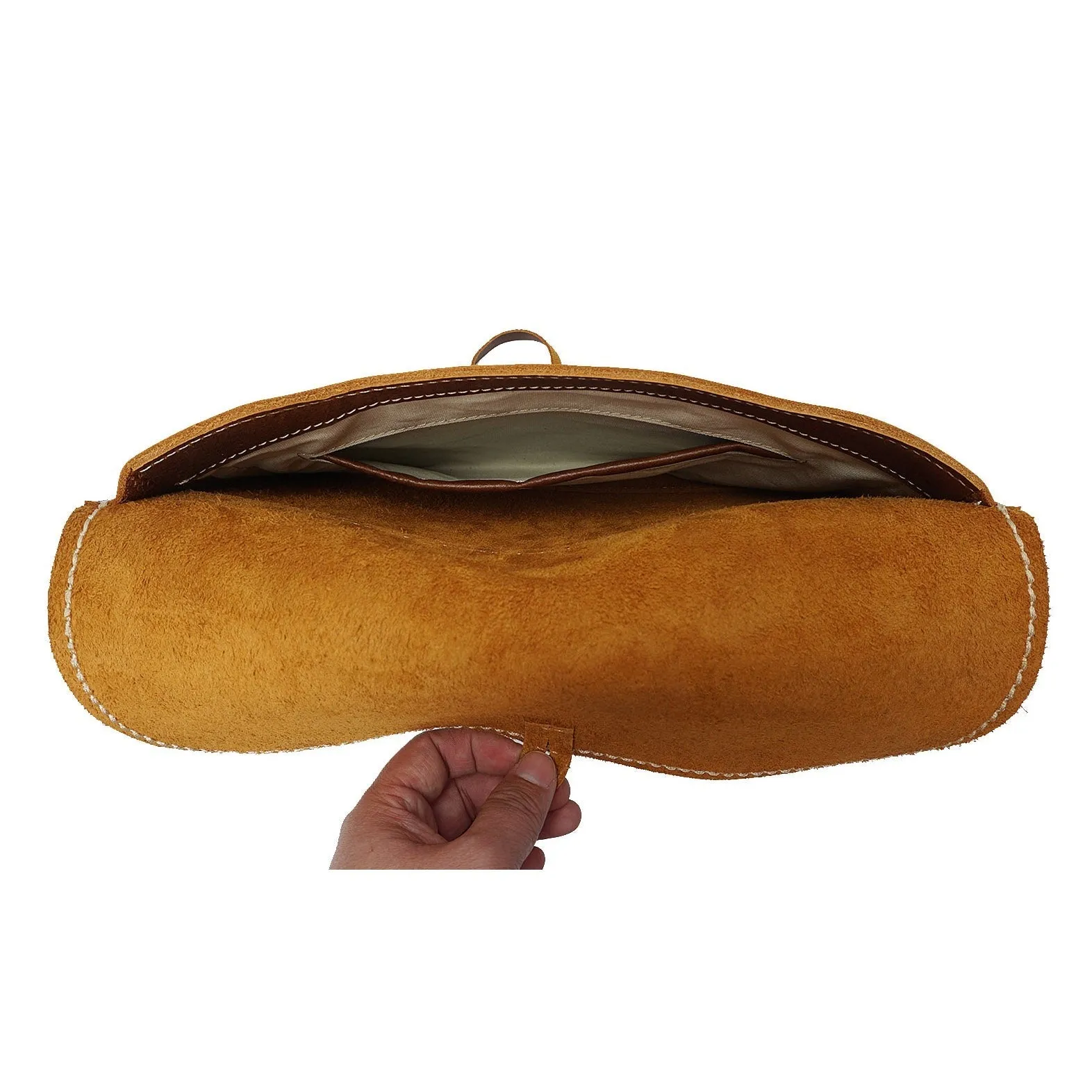 DR605 Real Leather Small Pouch A5 Size Clutch Bag Tan