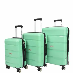 DR646 Expandable Travel Suitcases Hard Shell Four Wheel PP Luggage Lime