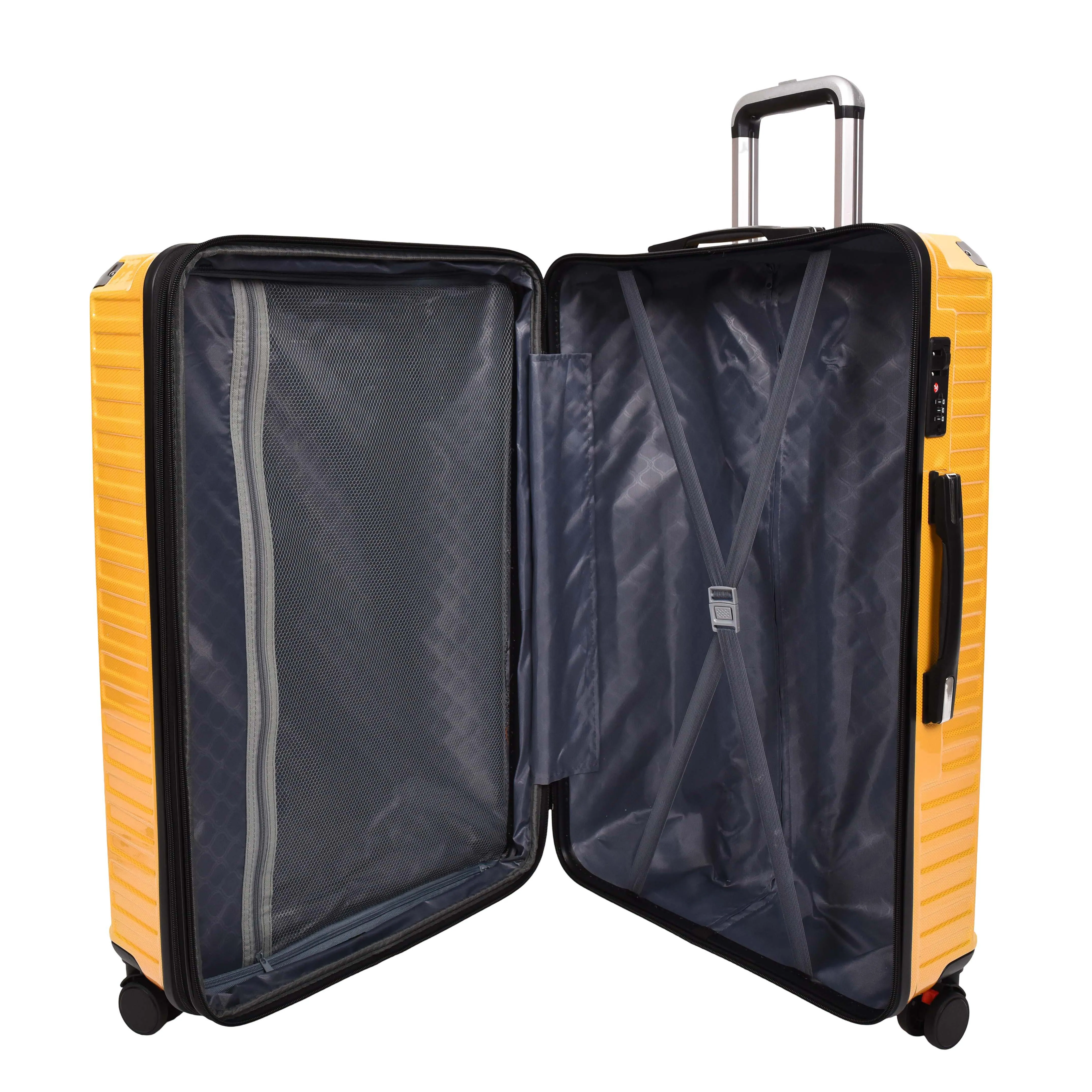 DR691 Four Wheel Suitcase Hard Shell Luggage Yellow