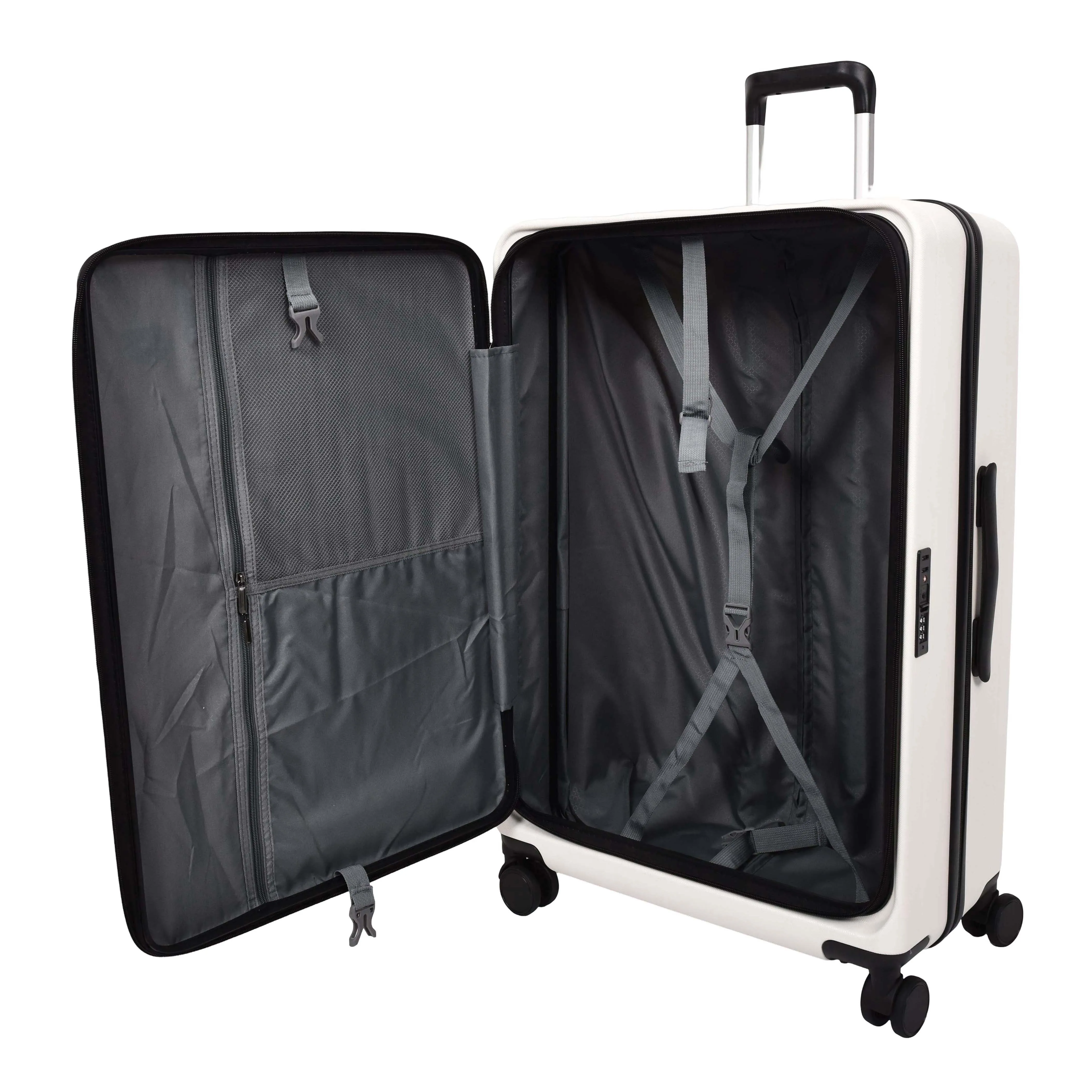 DR692 Four Wheel Suitcase Hard Shell Luggage White