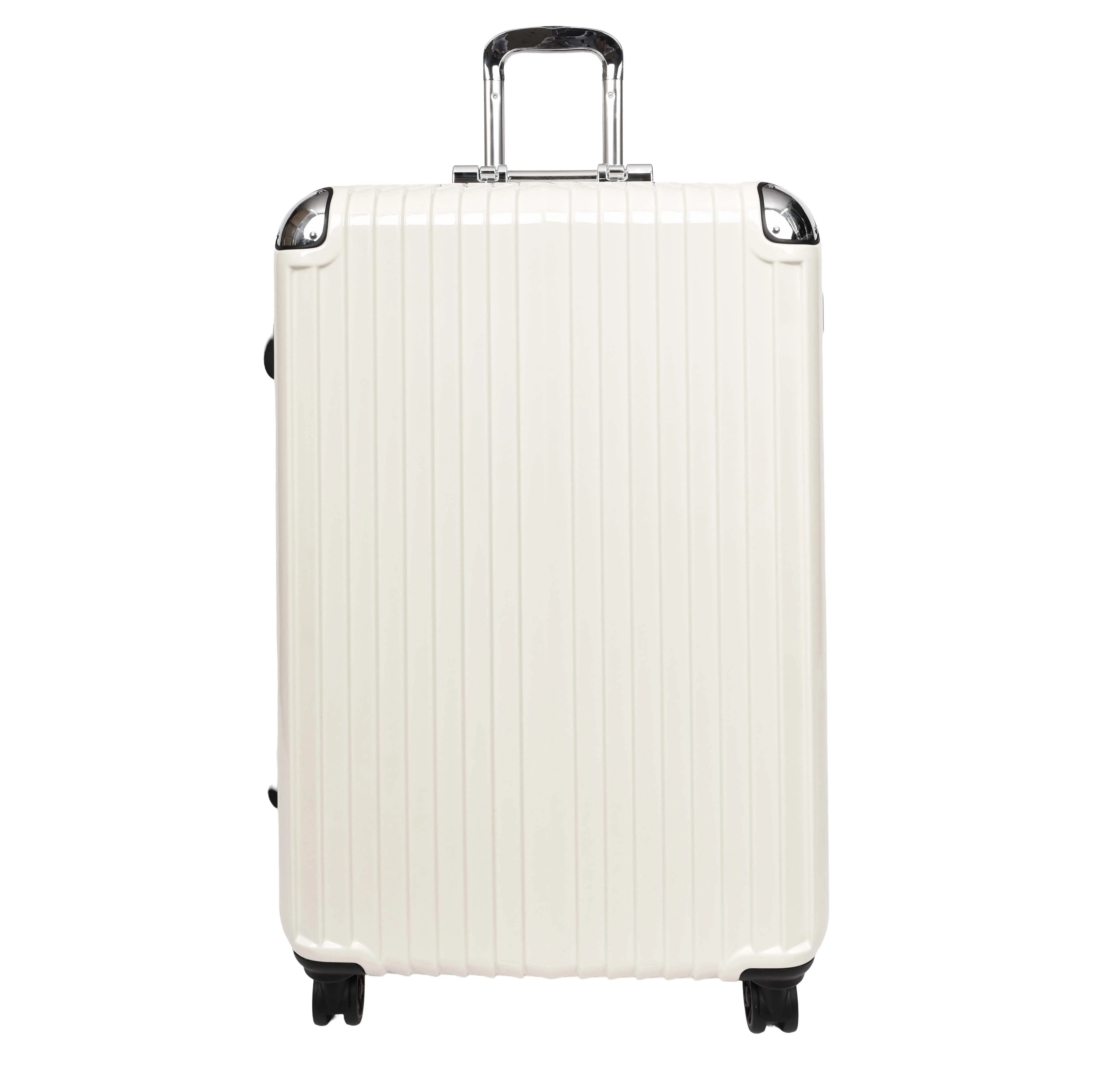 DR693 Four Wheel Suitcase Metal Frame Hard Shell Luggage Off White