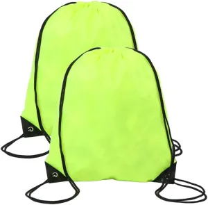Drawstring Backpack 2 Pcs Nylon Draw String Bag Gym Cinch Sack Drawstring Bags Sport Bag 6 Colors (Green)