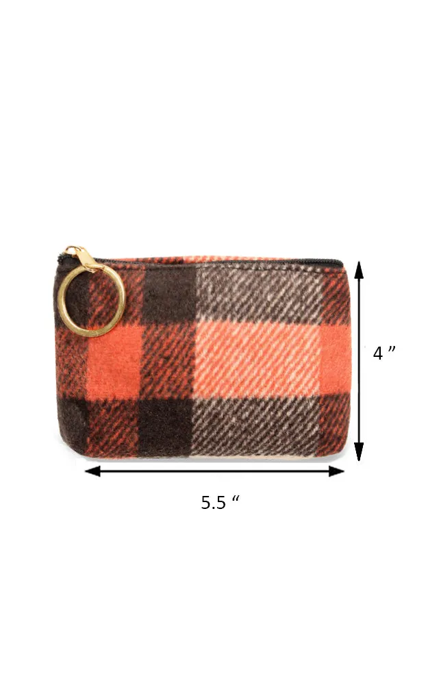 EABG9373 Beige Plaid Crossbody Clutch Bag
