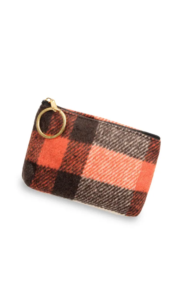 EABG9373 Beige Plaid Crossbody Clutch Bag