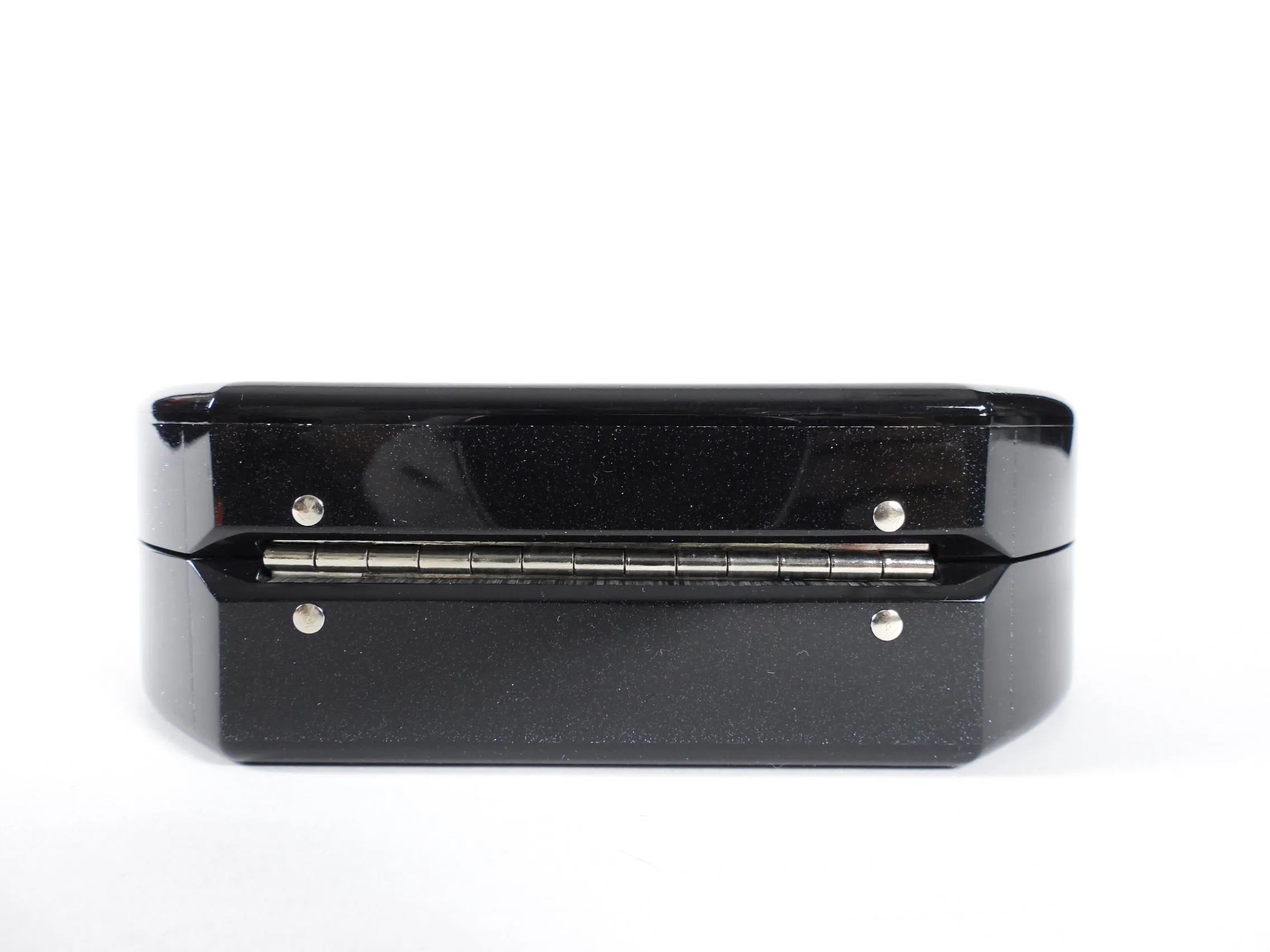 Edie Parker Oscar "Purrr" Black and Gold Acrylic Chain Clutch