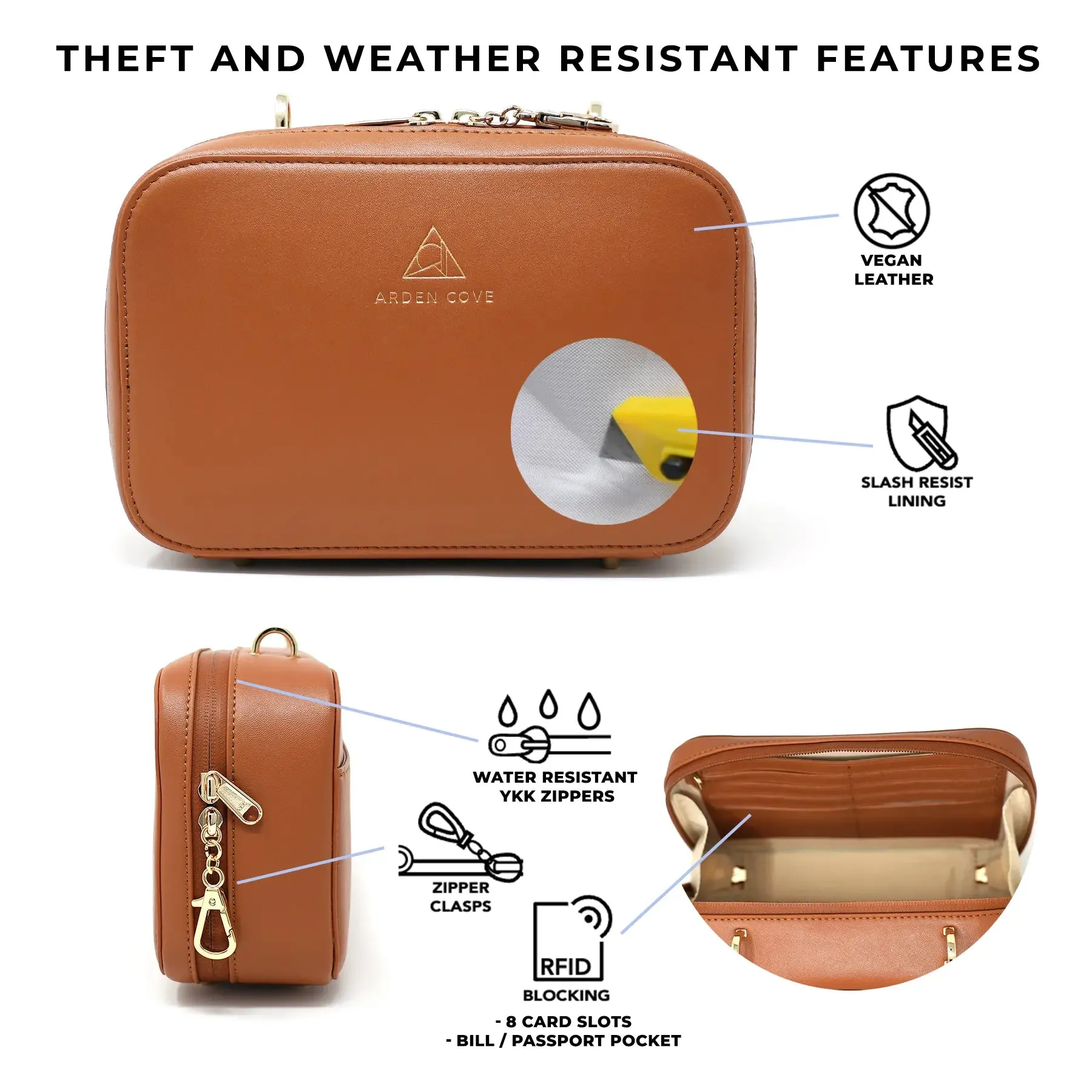 Elise Crossbody with Locking Clasps Strap