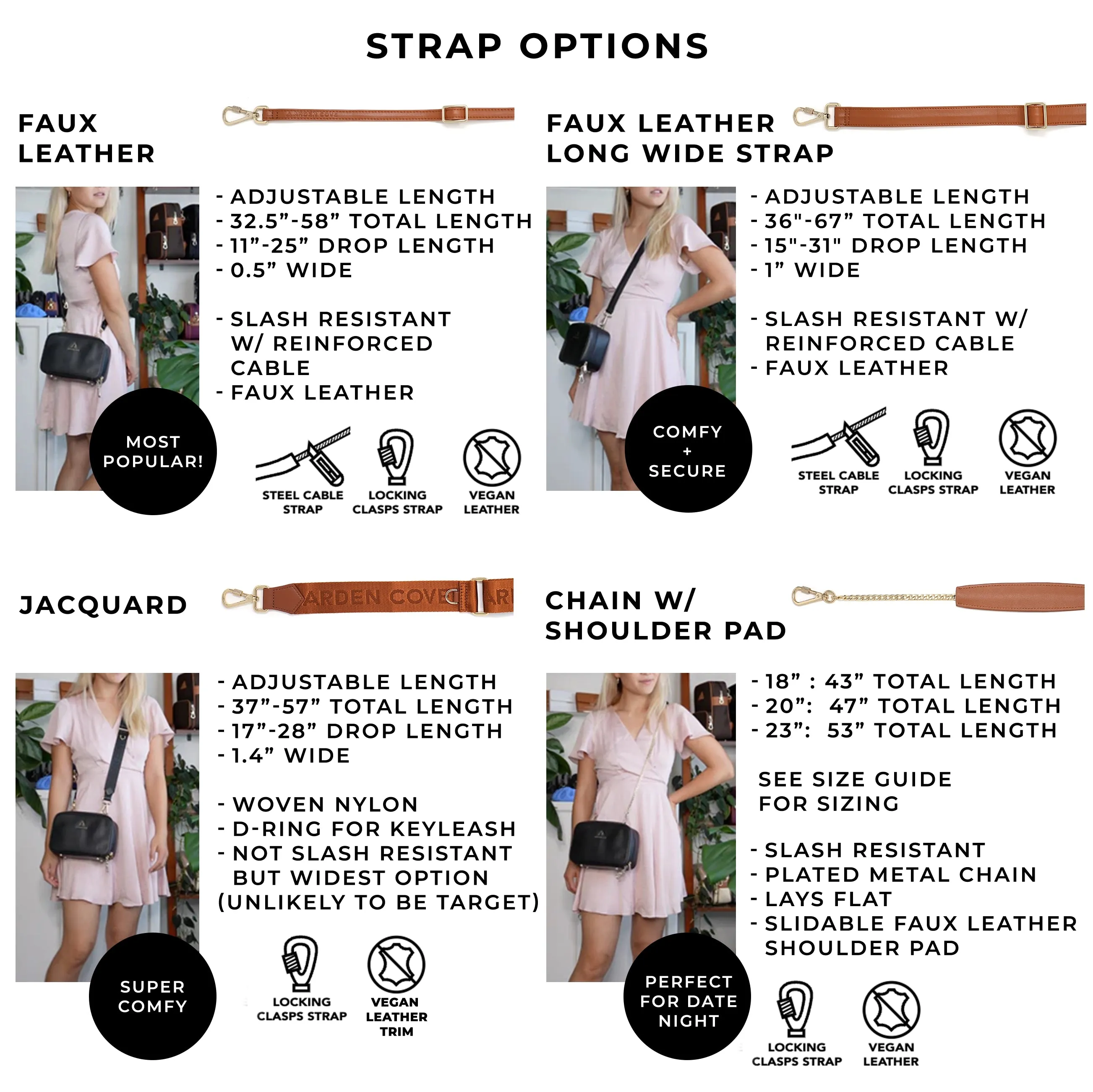 Elise Crossbody with Locking Clasps Strap