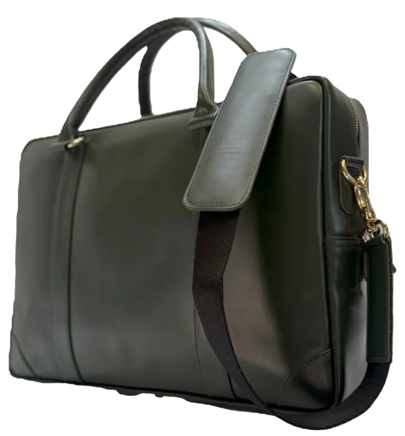 Emerald Green Leather Briefcase