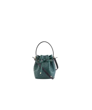 Emerald Green Ostrich | 'Intambo' Drawstring Bag