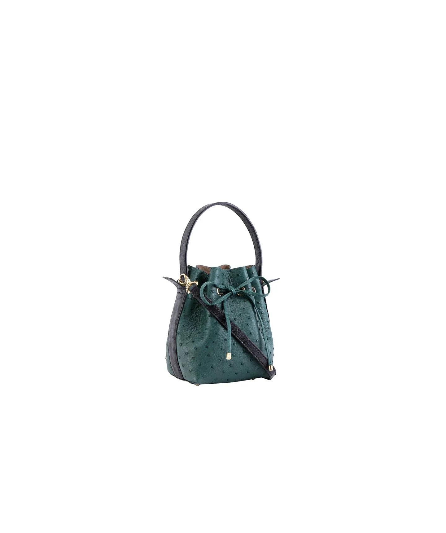 Emerald Green Ostrich | 'Intambo' Drawstring Bag