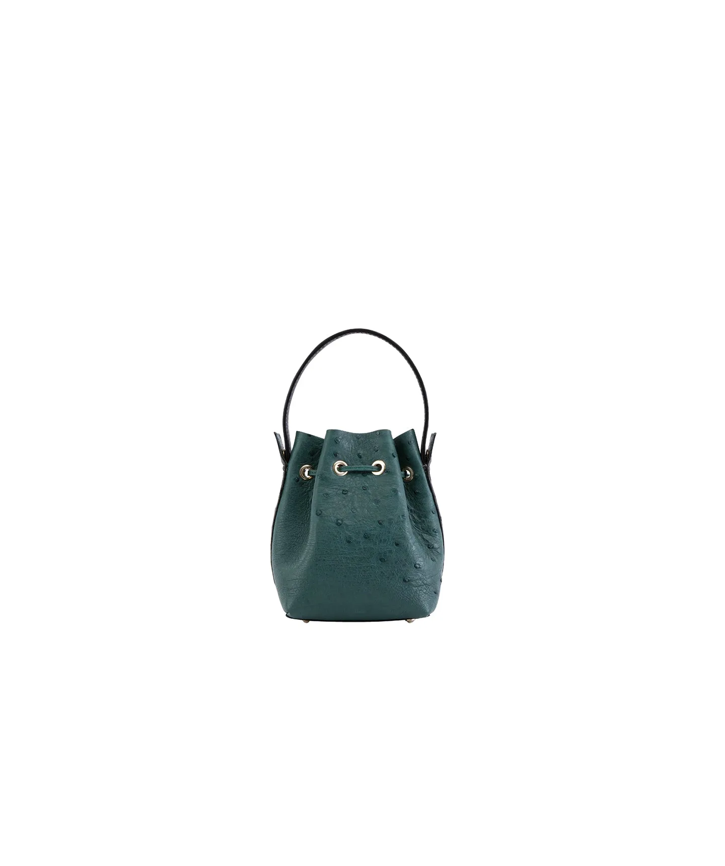 Emerald Green Ostrich | 'Intambo' Drawstring Bag