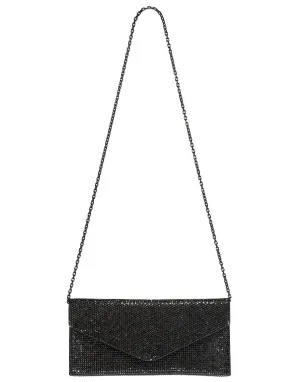 Envelope Grey Crystal Clutch