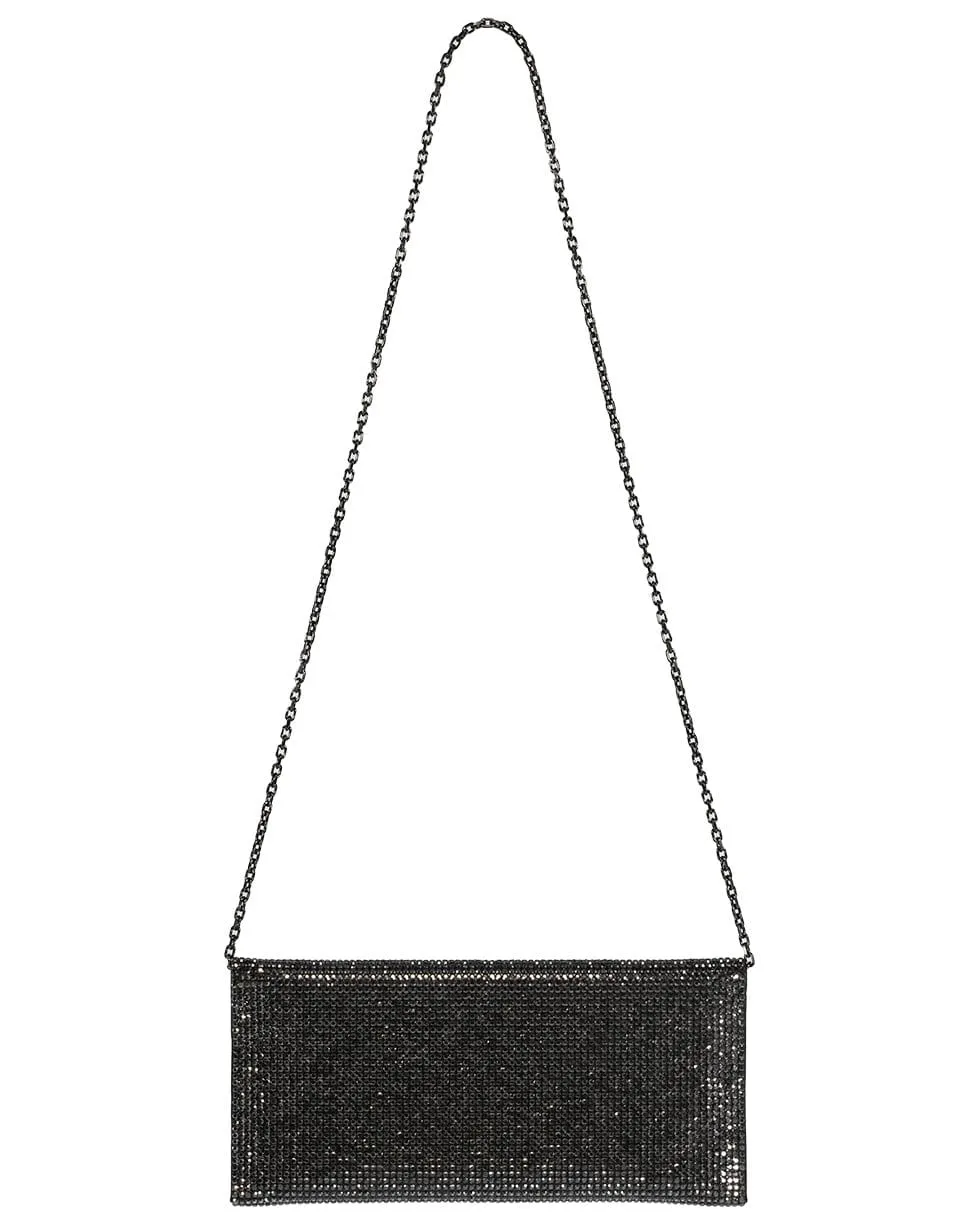 Envelope Grey Crystal Clutch