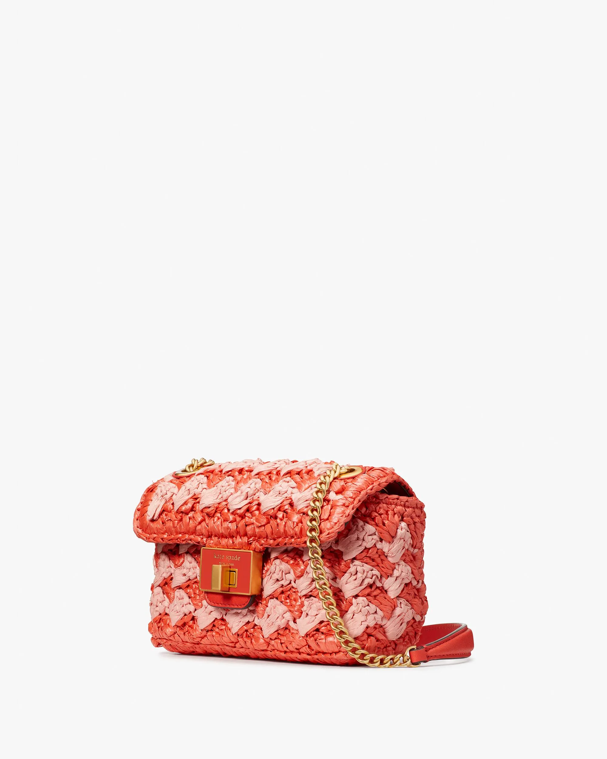 EVELYN STRIPED CROCHET RAFFIA SMALL SHOULDER CROSSBODY