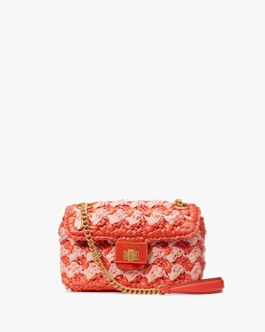 EVELYN STRIPED CROCHET RAFFIA SMALL SHOULDER CROSSBODY