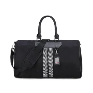 Executive Plain Black Large Capacity Travel Bag With Classic Black And White Designs