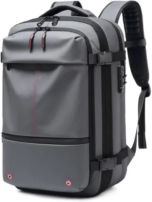 Expandable Large Capacity Backpack With Vacuum Compression,Waterproof Travel Vacuum Backpack Carry On Travel, Gray