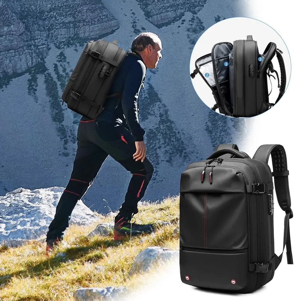 Expandable Large Capacity Backpack With Vacuum Compression,Waterproof Travel Vacuum Backpack Carry On Travel, Gray